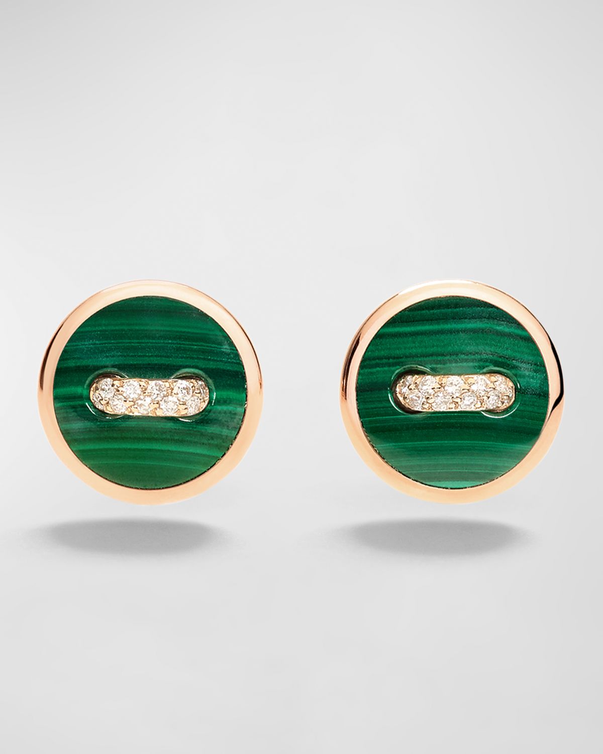 Pomellato 18K Rose Gold Dot Malachite Earrings