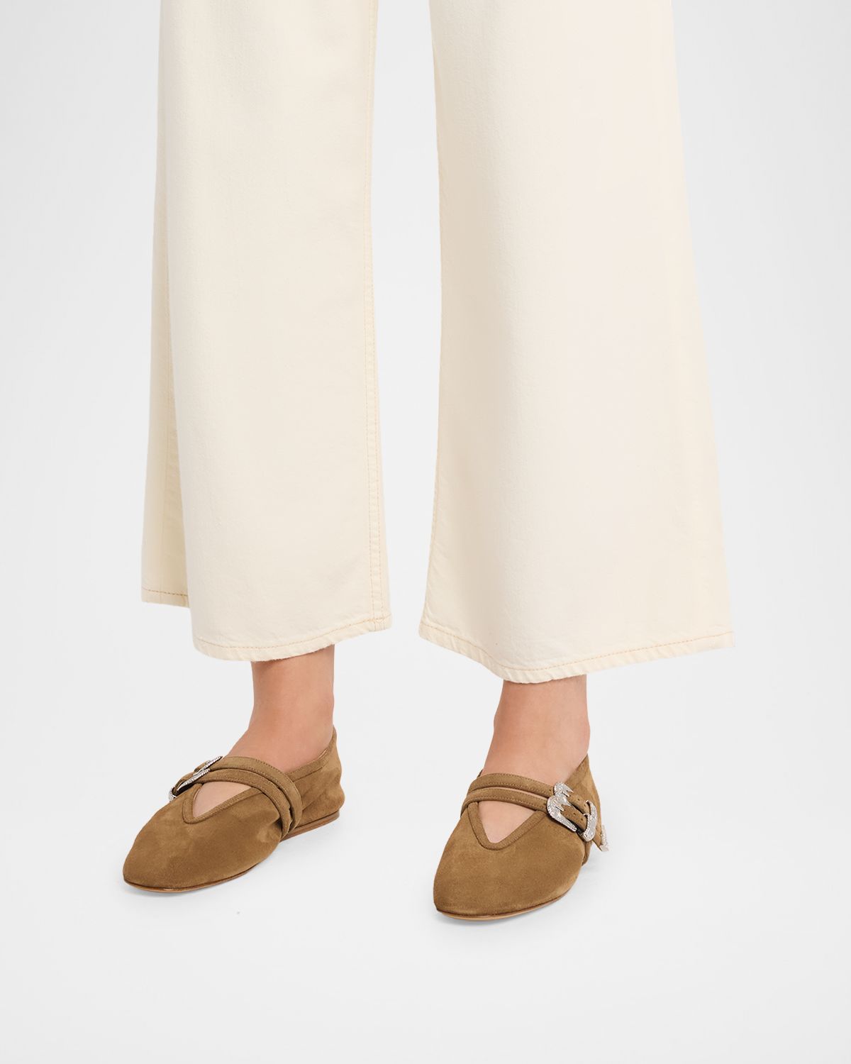 Le Monde Beryl Claudia Suede Western Buckle Ballerina Flats