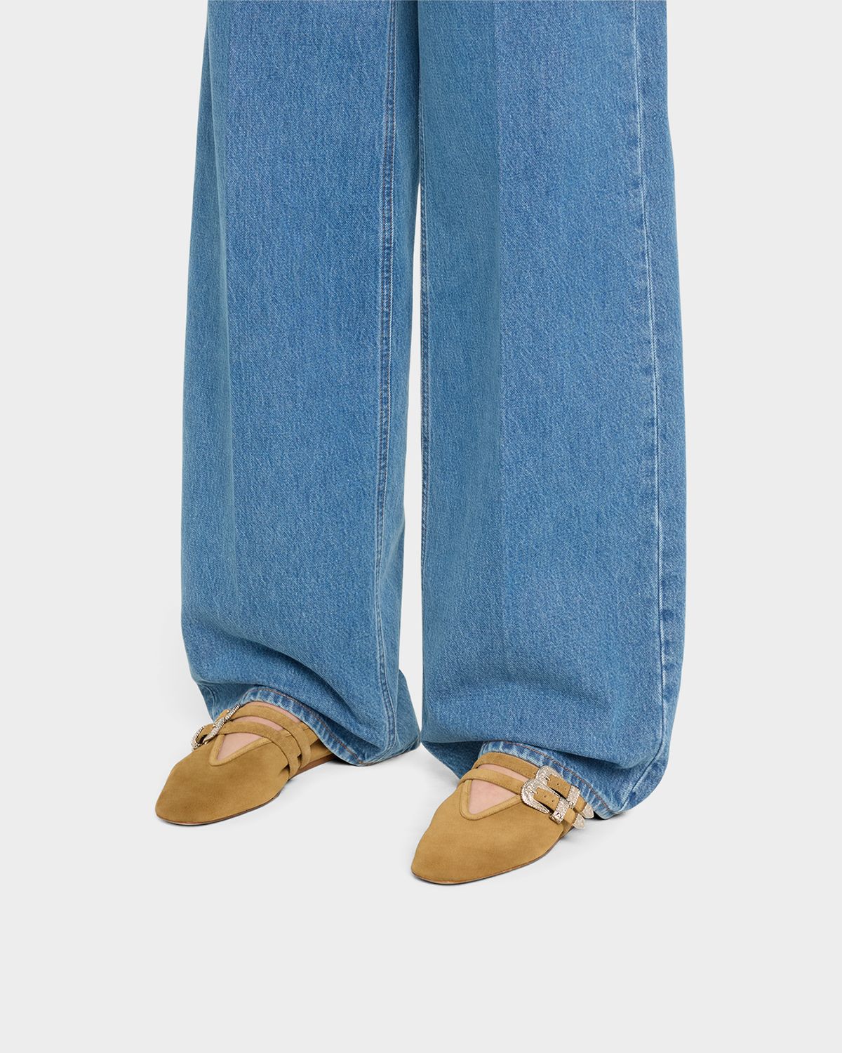 Le Monde Beryl Claudia Suede Western Buckle Ballerina Flats