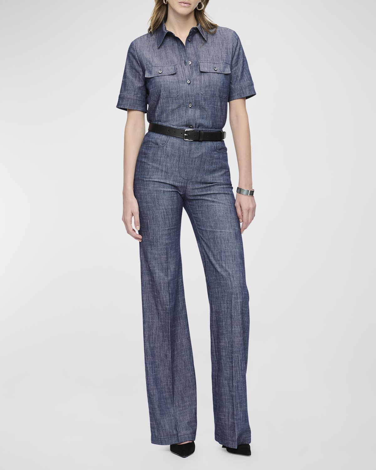 CALLAS Milano Vesper Button-Down Stretch Denim Shirt