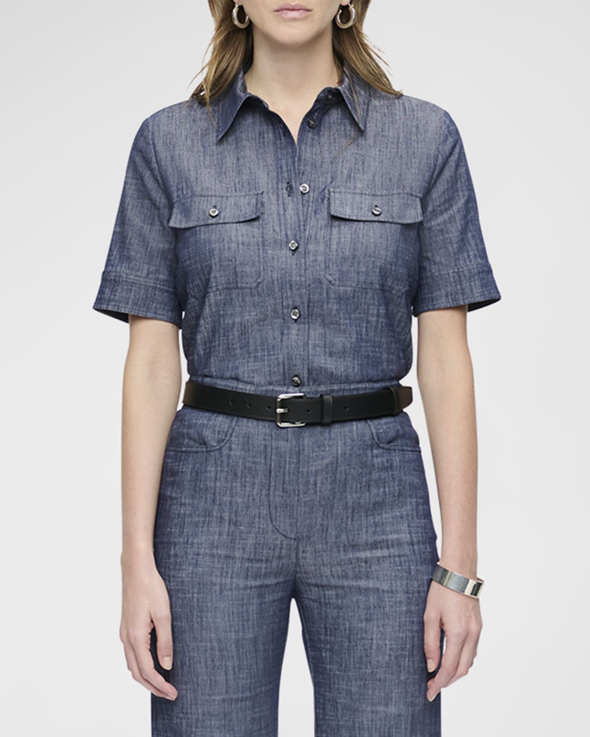CALLAS Milano Vesper Button-Down Stretch Denim Shirt | Thumbnail 4 CALLAS Milano Vesper Button-Down Stretch Denim Shirt | Thumbnail 4