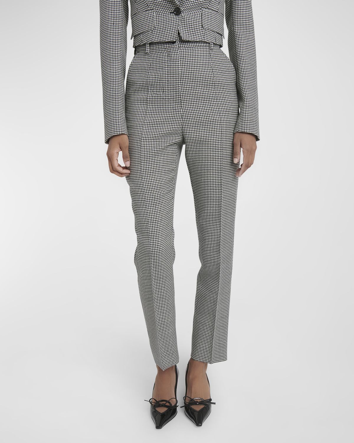 Dolce & Gabbana Pied De Poul Wool Straight-Leg Pants