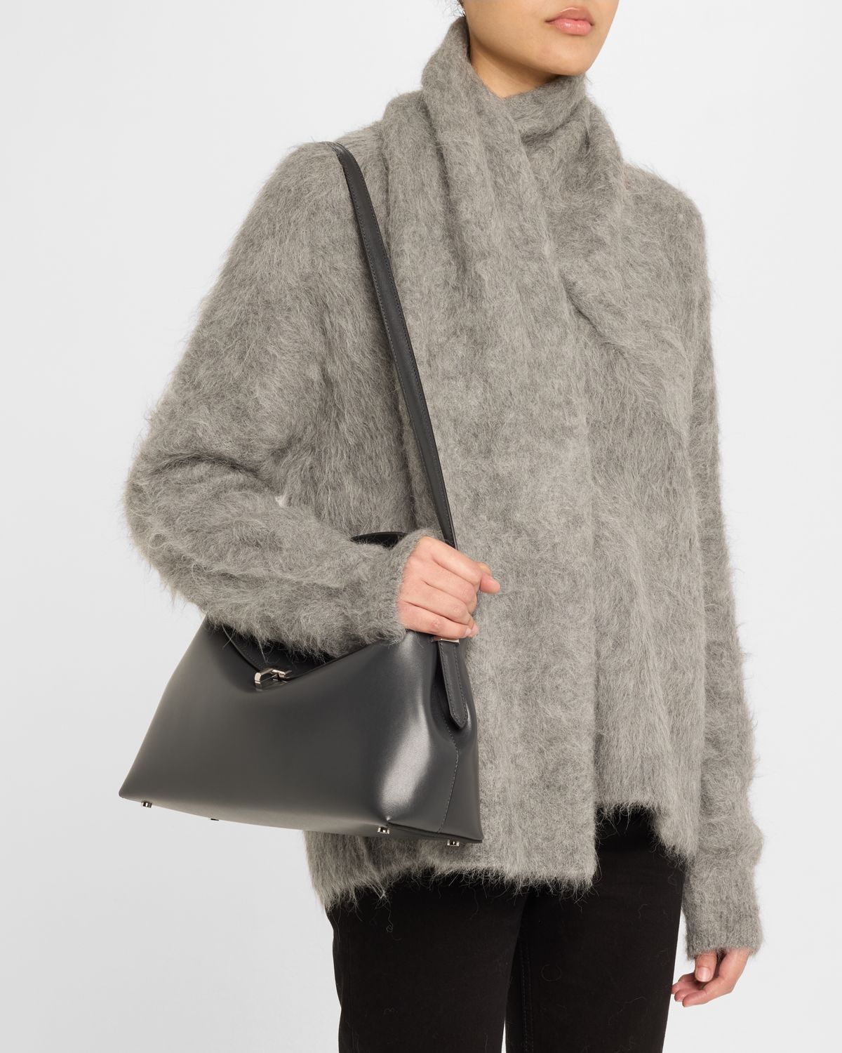 Toteme T-Lock Smooth Leather Top-Handle Bag