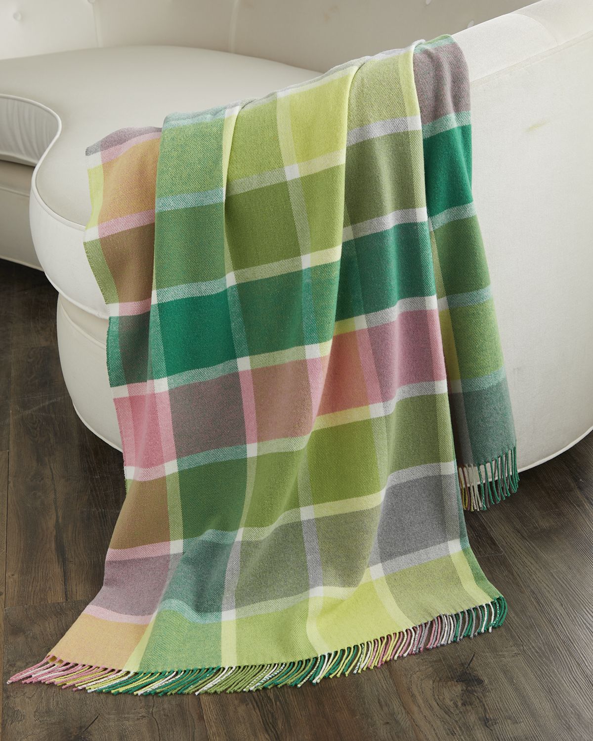 Designers Guild Bridgeport Lime Throw Blanket | Thumbnail 4 Designers Guild Bridgeport Lime Throw Blanket | Thumbnail 4