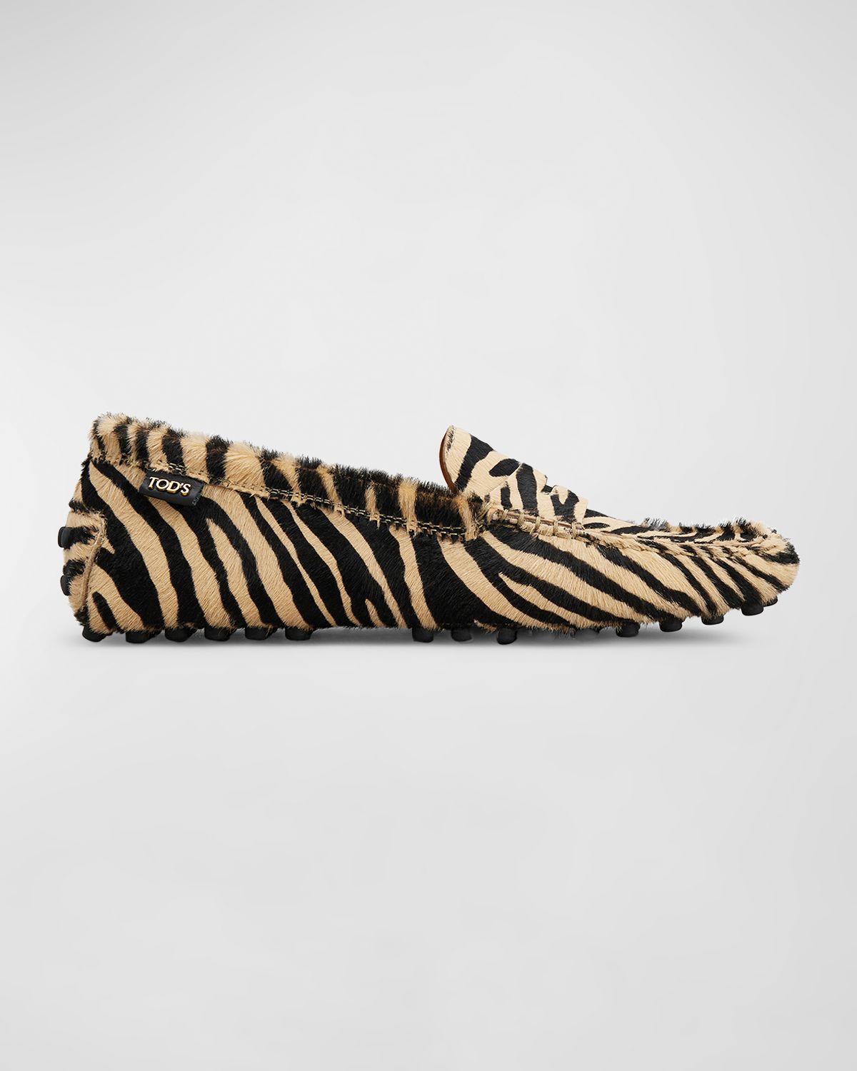 Tod 's Gommino Calf Hair Penny Driver Loafers