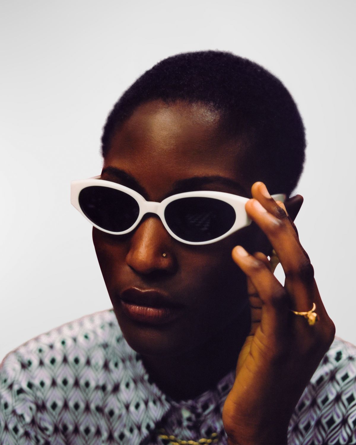 KIMEZE Gabriel White Acetate Cat-Eye Sunglasses