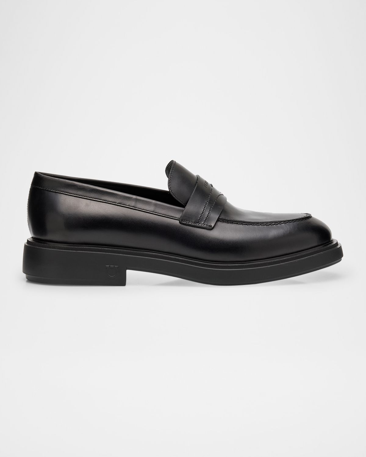 Ferragamo Men 's Leather Rubber-Sole Penny Loafers