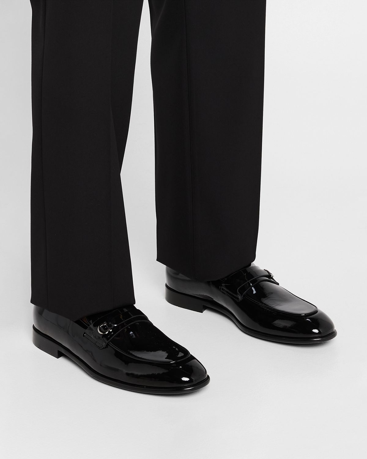 Ferragamo Men 's Desio Patent Leather Penny Loafers