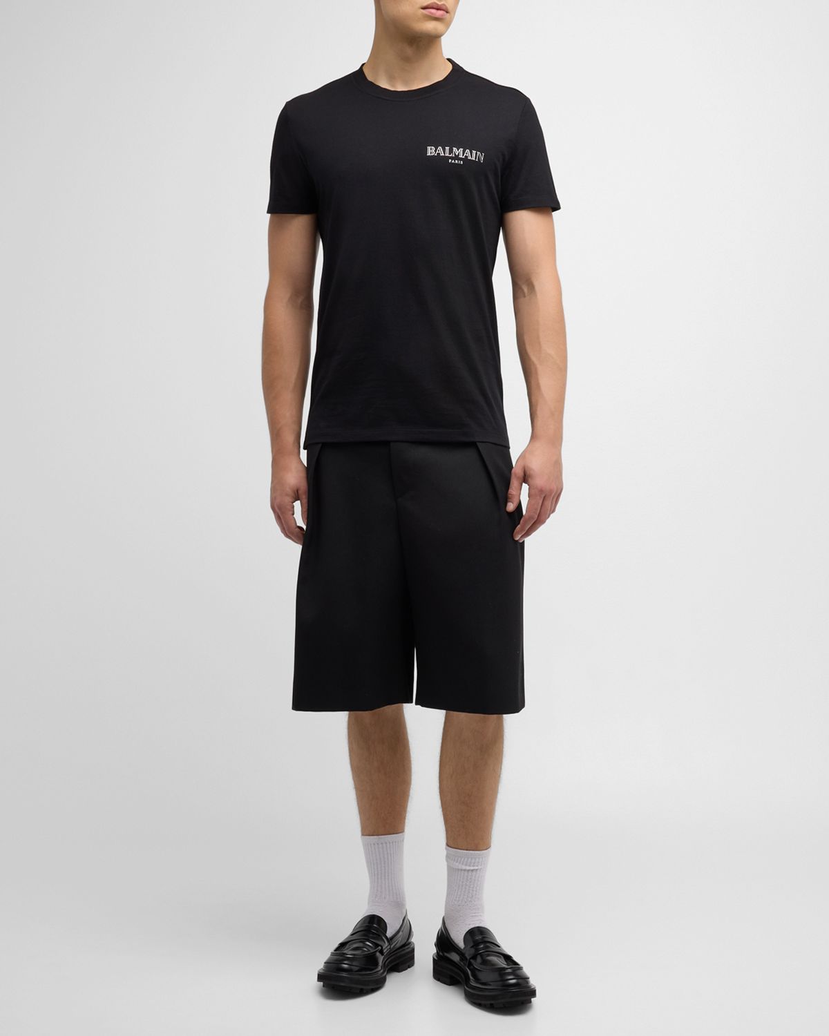 Balmain Men 's Metallic Vintage Logo T-Shirt