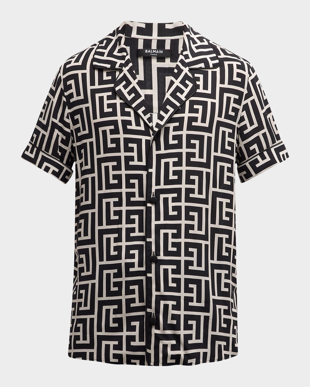 Balmain Men 's Monogram Pajama Shirt