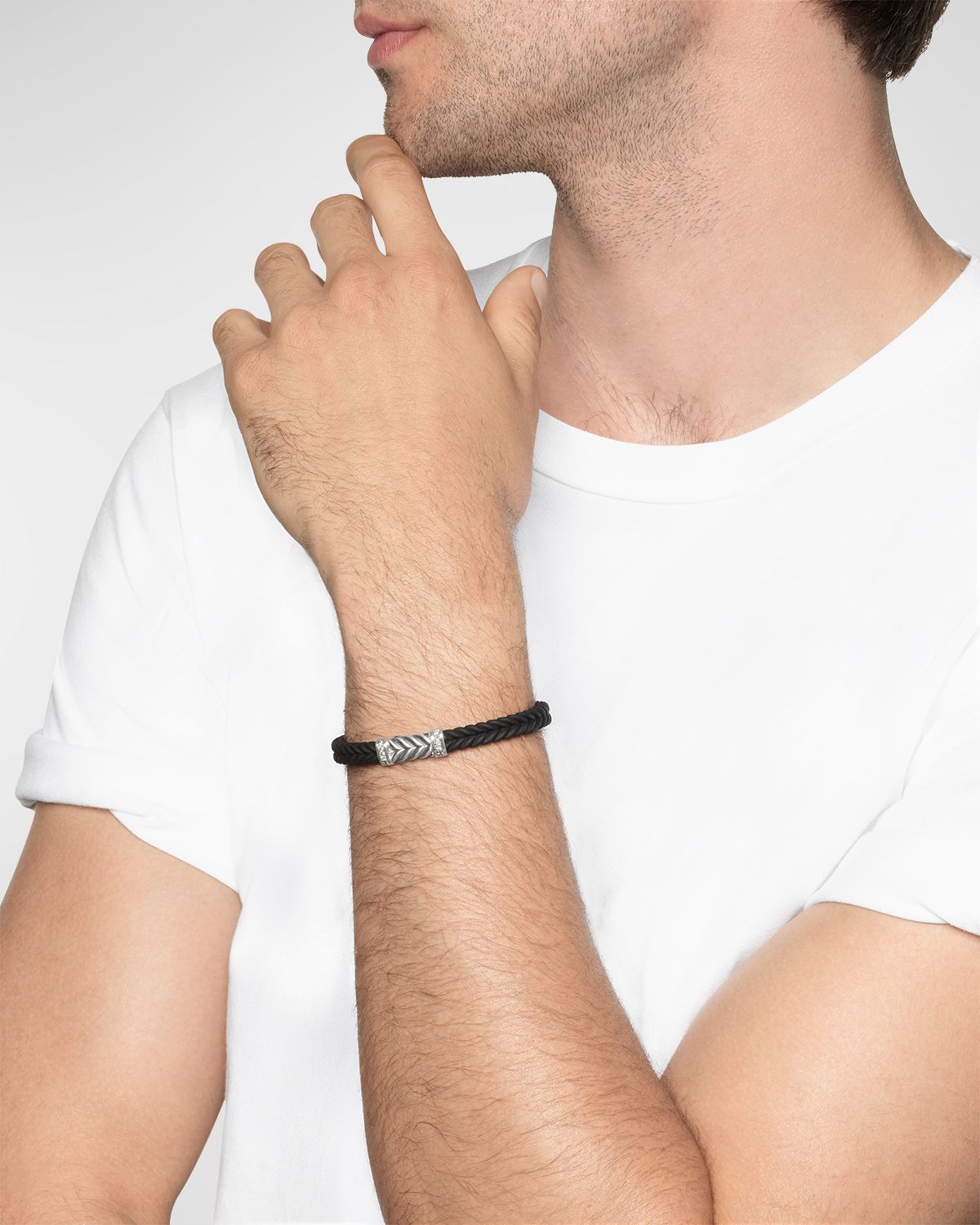 David Yurman 6mm Men 's Chevron Rubber Bracelet