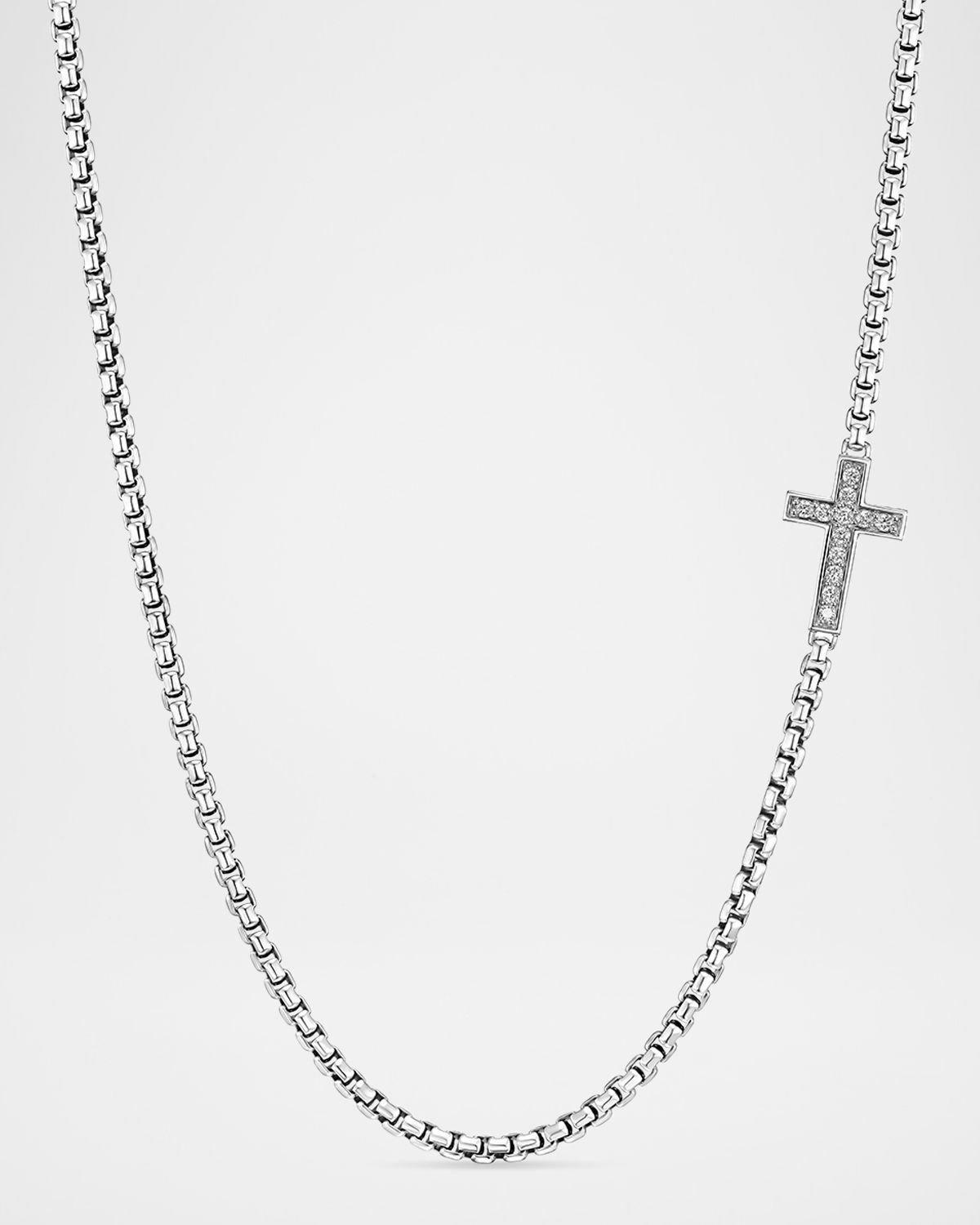 David Yurman Men 's Sideways Cross Station Necklace, 24"L