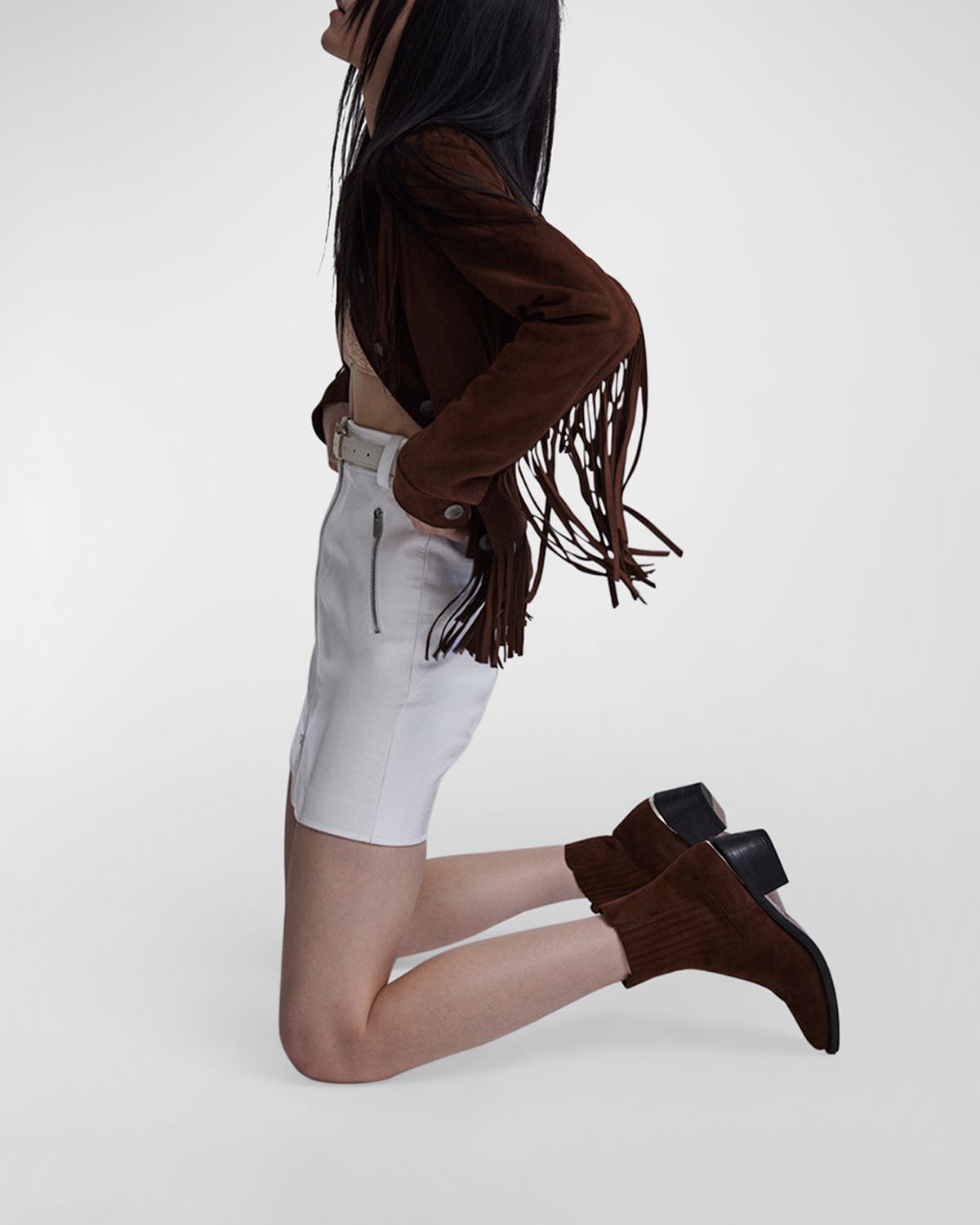 Partlow Loulou Suede Western Chelsea Booties