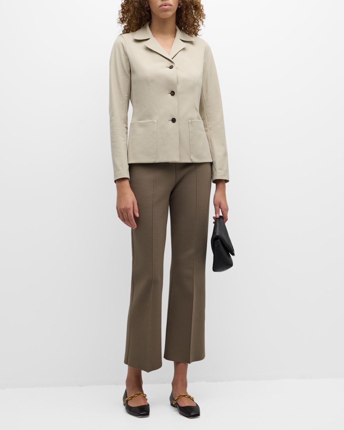 Lafayette 148 New York Notched-Lapel Techno Stretch Twill Jacket