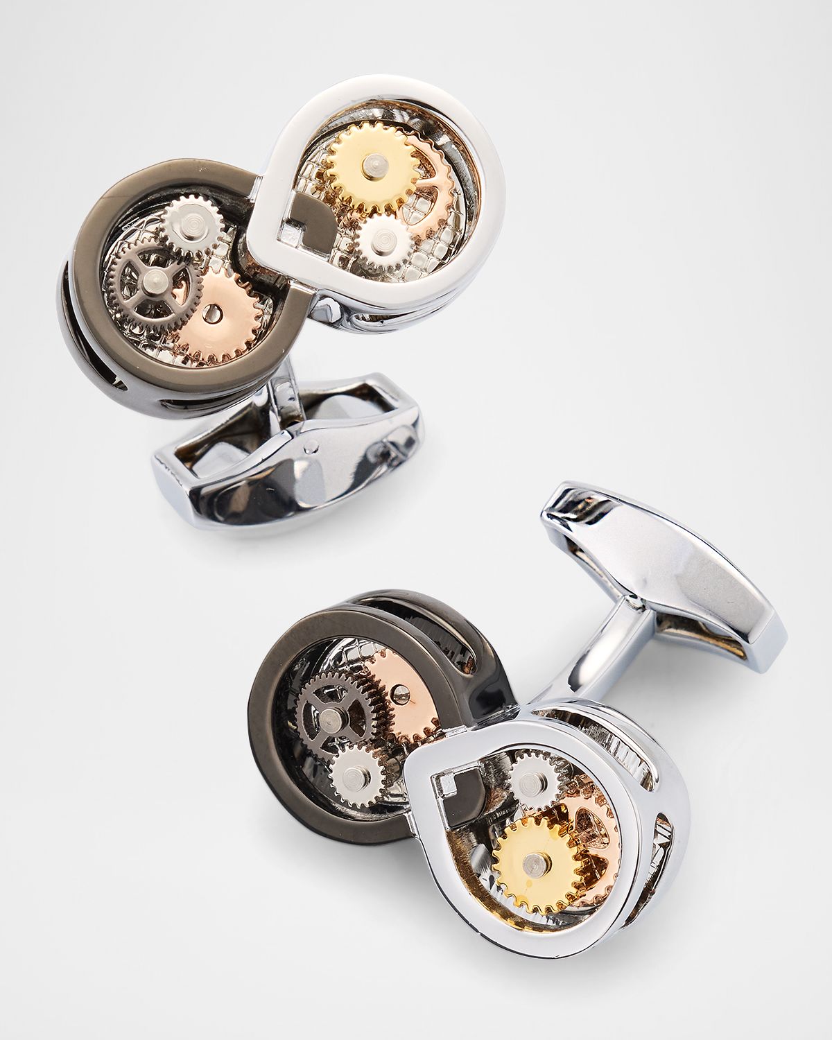 Tateossian Men 's Infinity Gear Cufflinks in Palladium Plated with Multicolour Gears