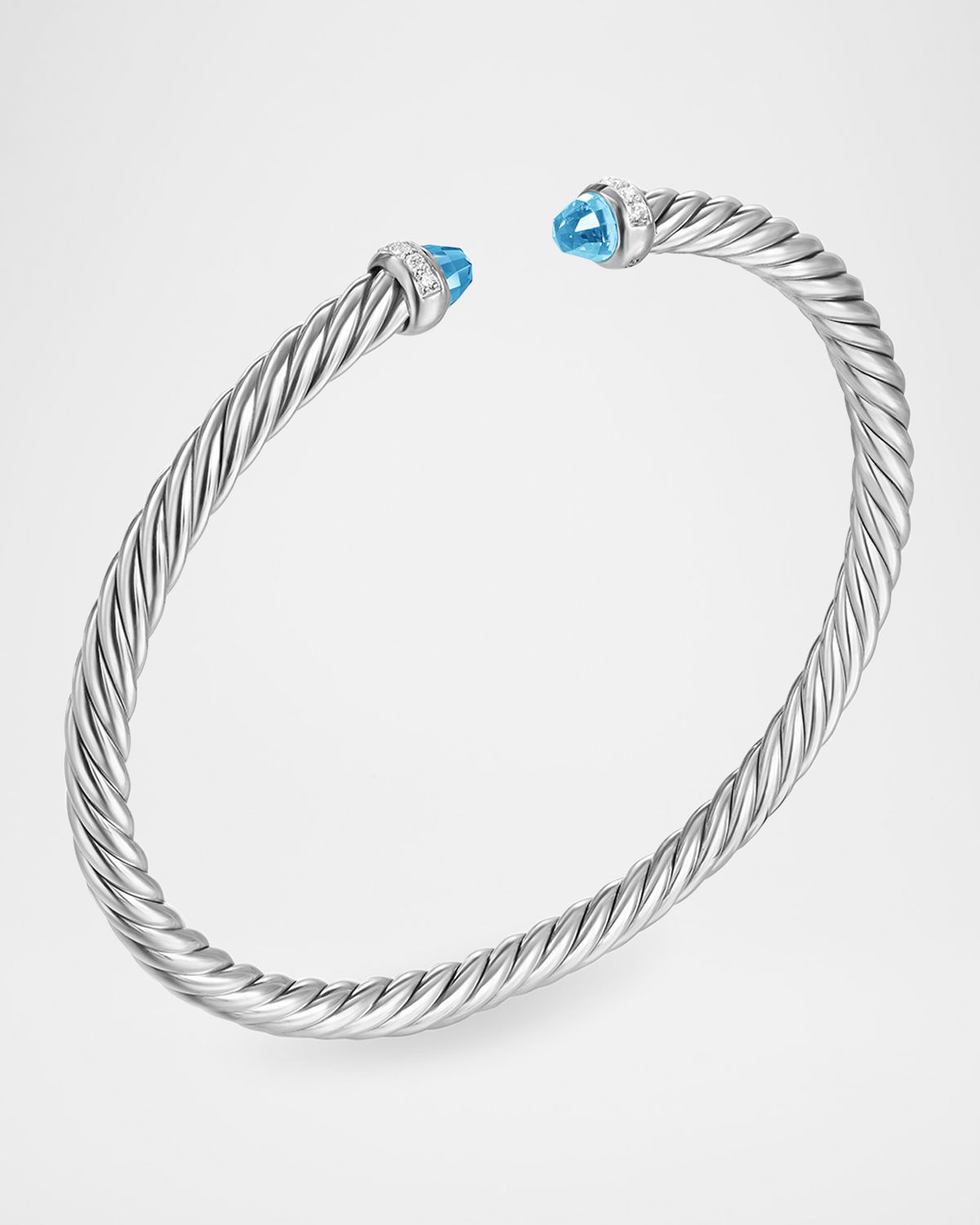 David Yurman Modern Cable Flex Bracelet with Gemstones and Diamonds in Silver, 4mm