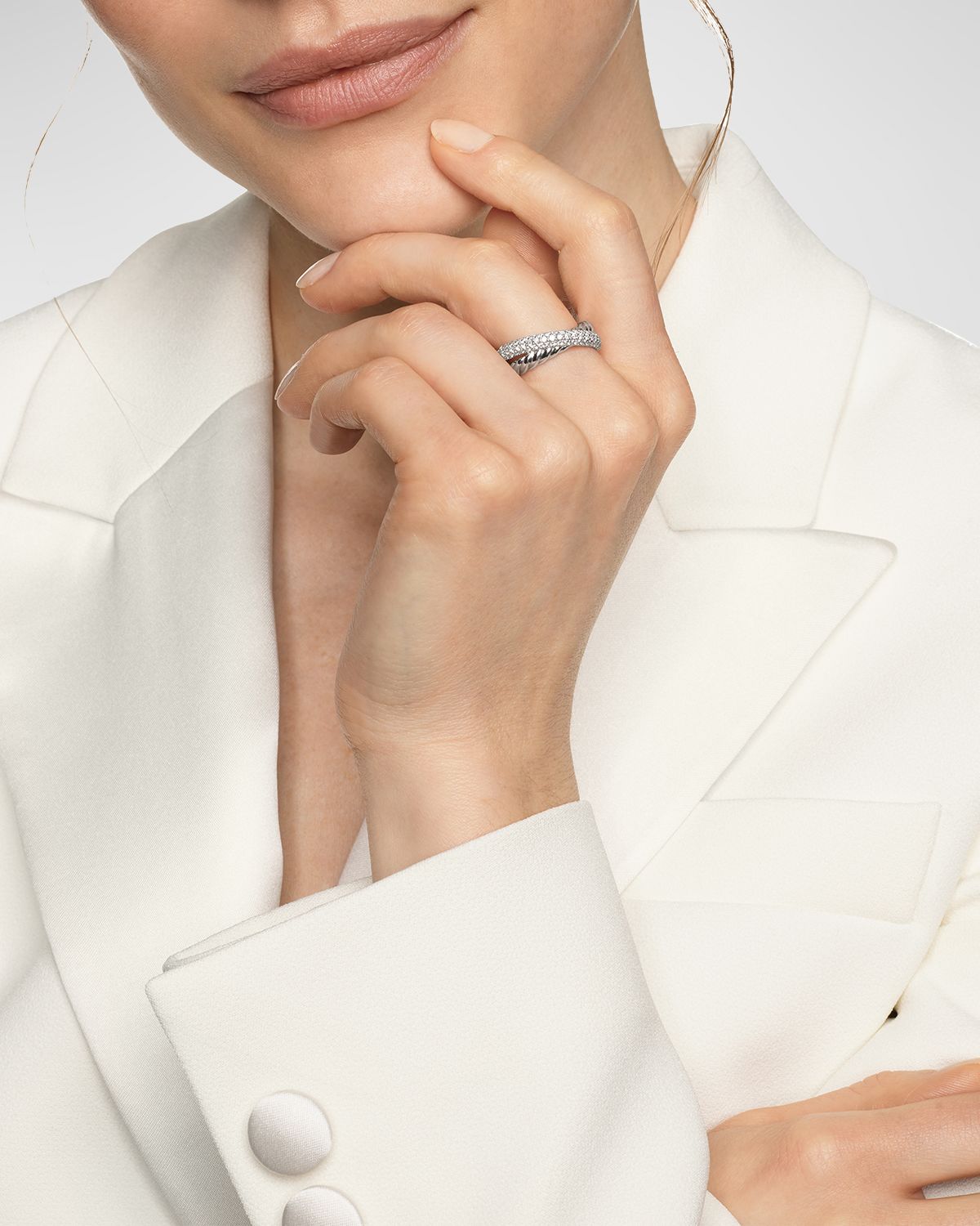 David Yurman 8mm Crossover Ring in Silver