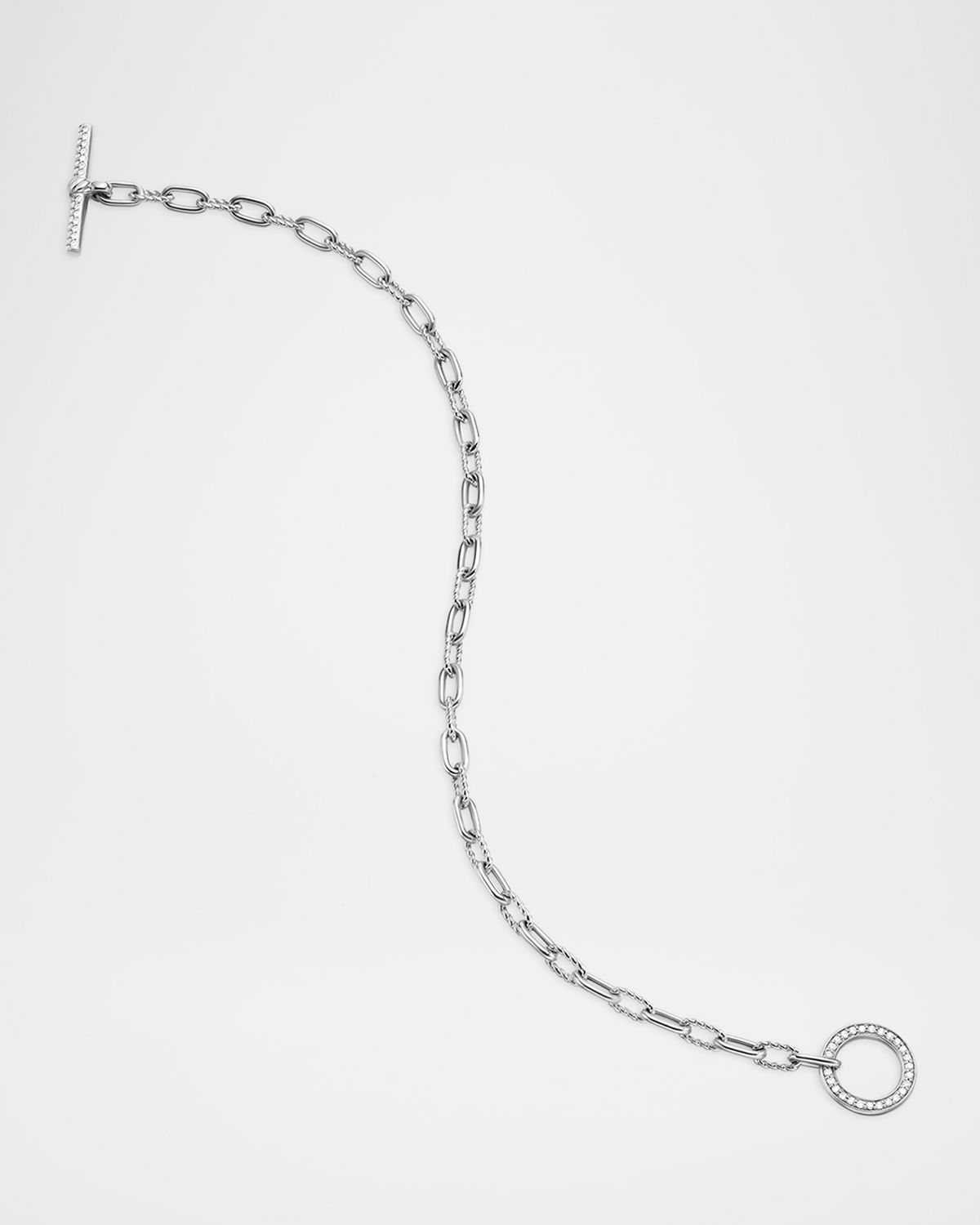David Yurman DY Madison Toggle Bracelet in Silver with Diamonds, 3mm
