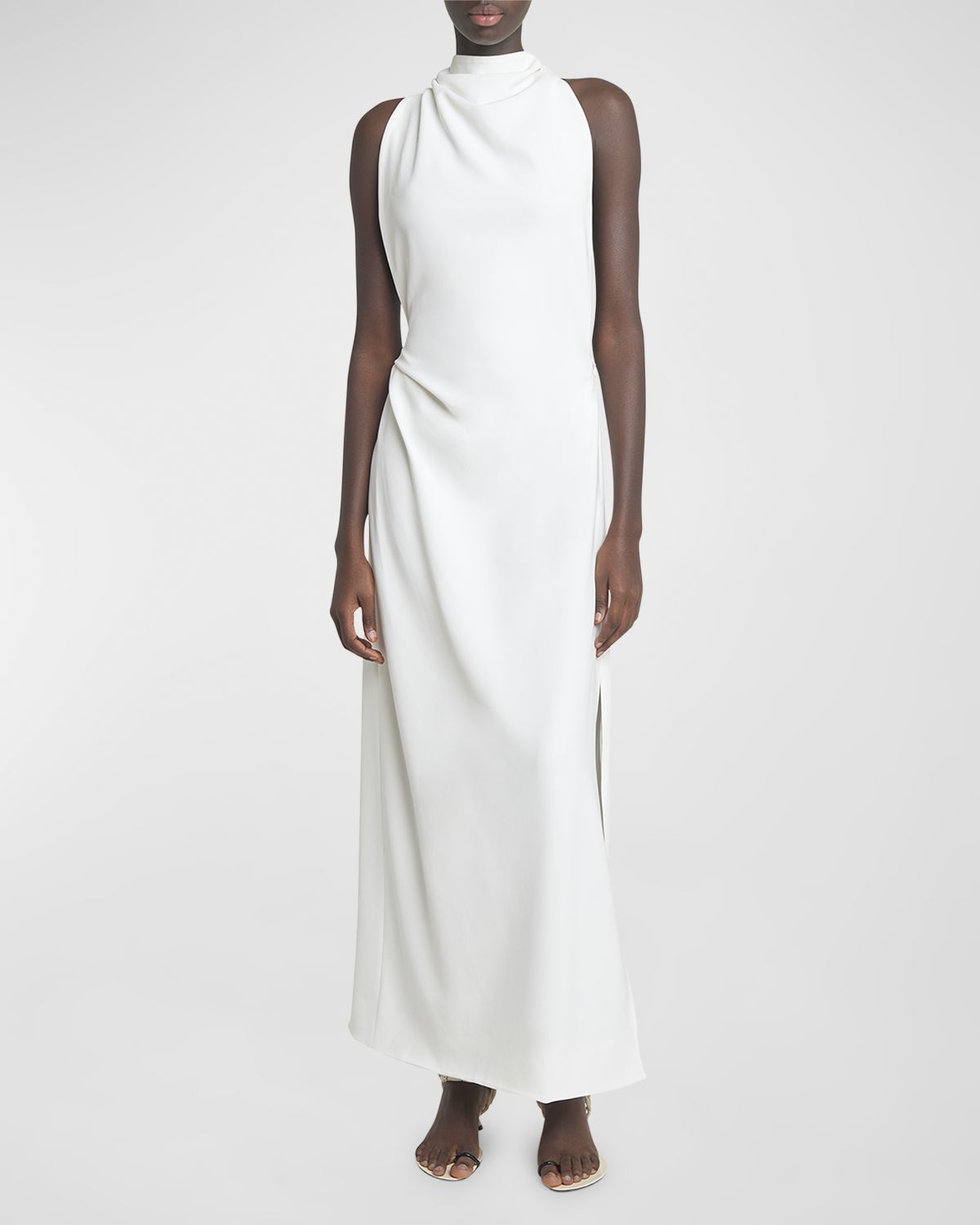 Proenza Schouler Selena Backless Twist Back Matte Viscose Crepe Dress