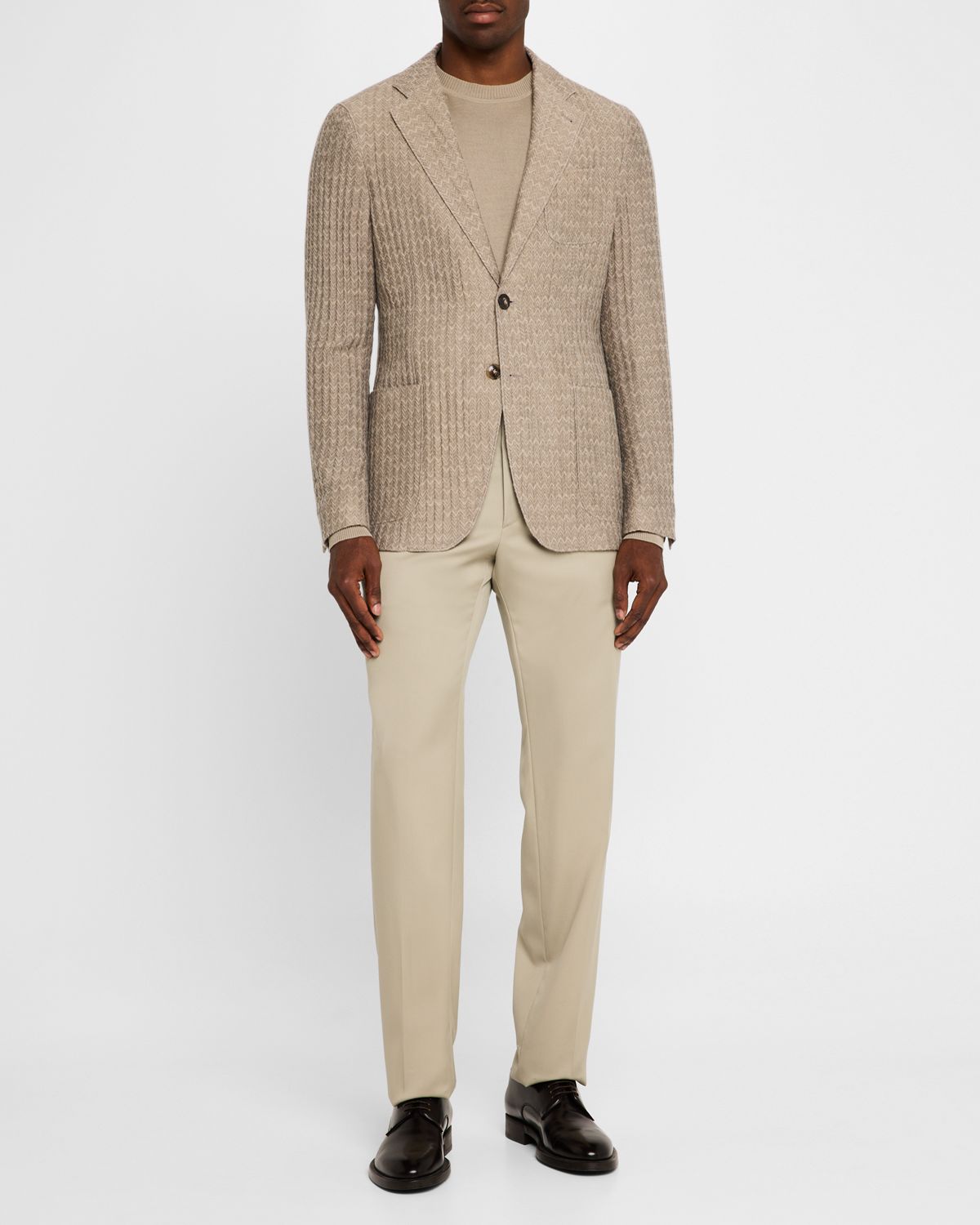 Giorgio Armani Men 's Cashmere-Silk Deconstructed Chevron Blazer | Thumbnail 8