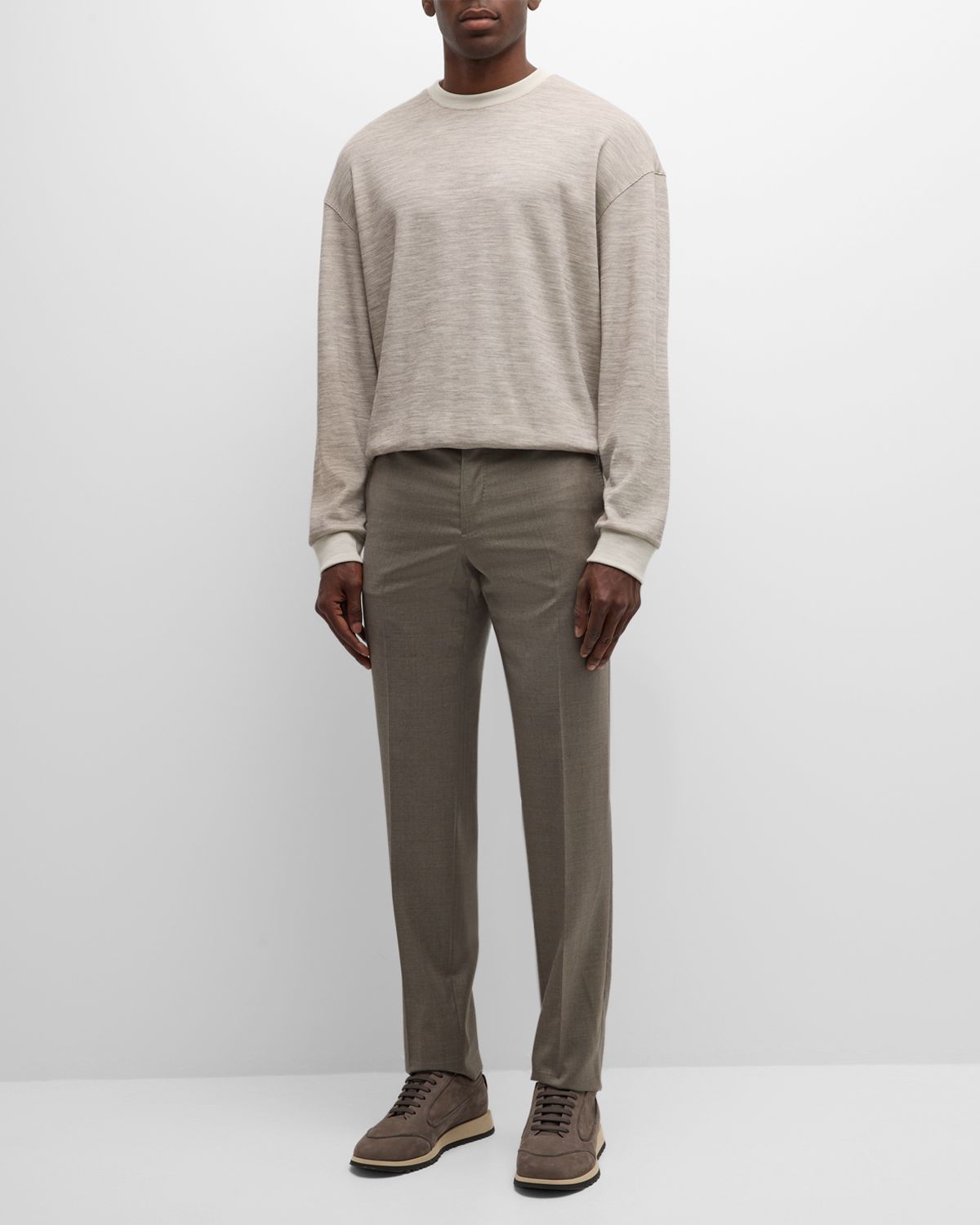 Giorgio Armani Men 's Pique Wool-Blend Sweater | Thumbnail 7