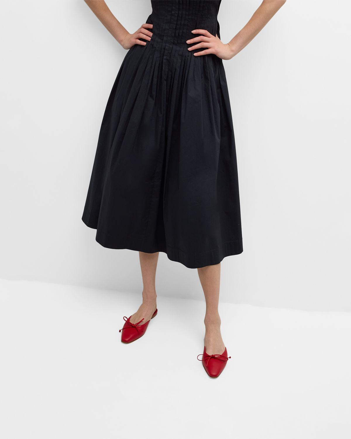 Manolo Blahnik Lambskin Bow Ballerina Mules