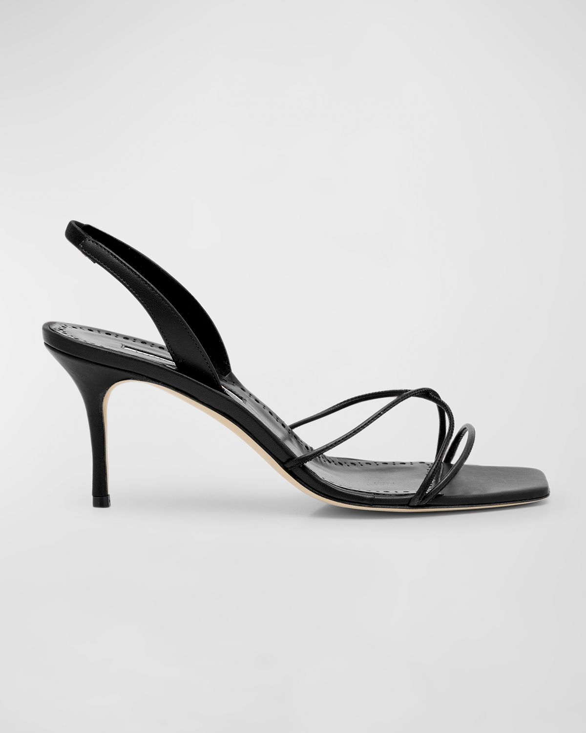Manolo Blahnik Leather Strappy Slingback Sandals
