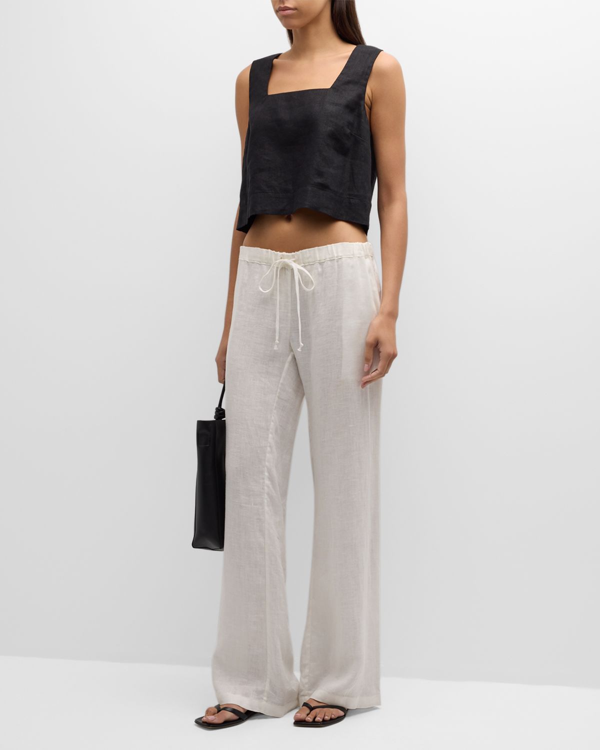 Rails Akira Cropped Linen Blouse