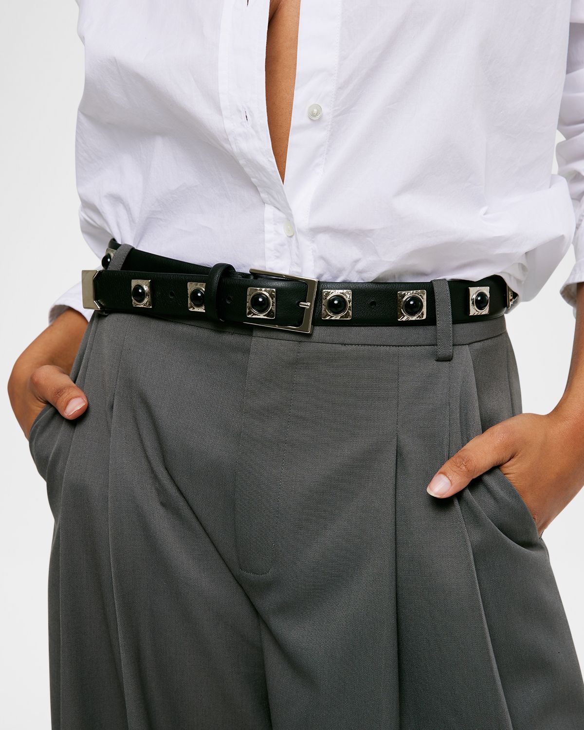 Aureum Collective No. 2 Onyx Studded Leather Belt