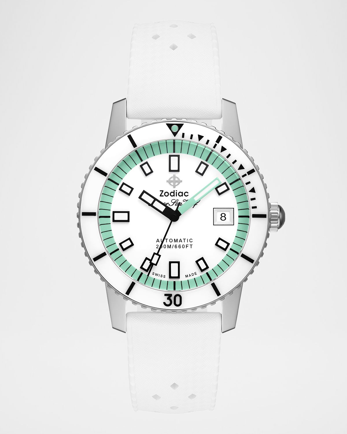 ZODIAC Men 's Compression Diver II Automatic Rubber-Strap Watch, 40mm
