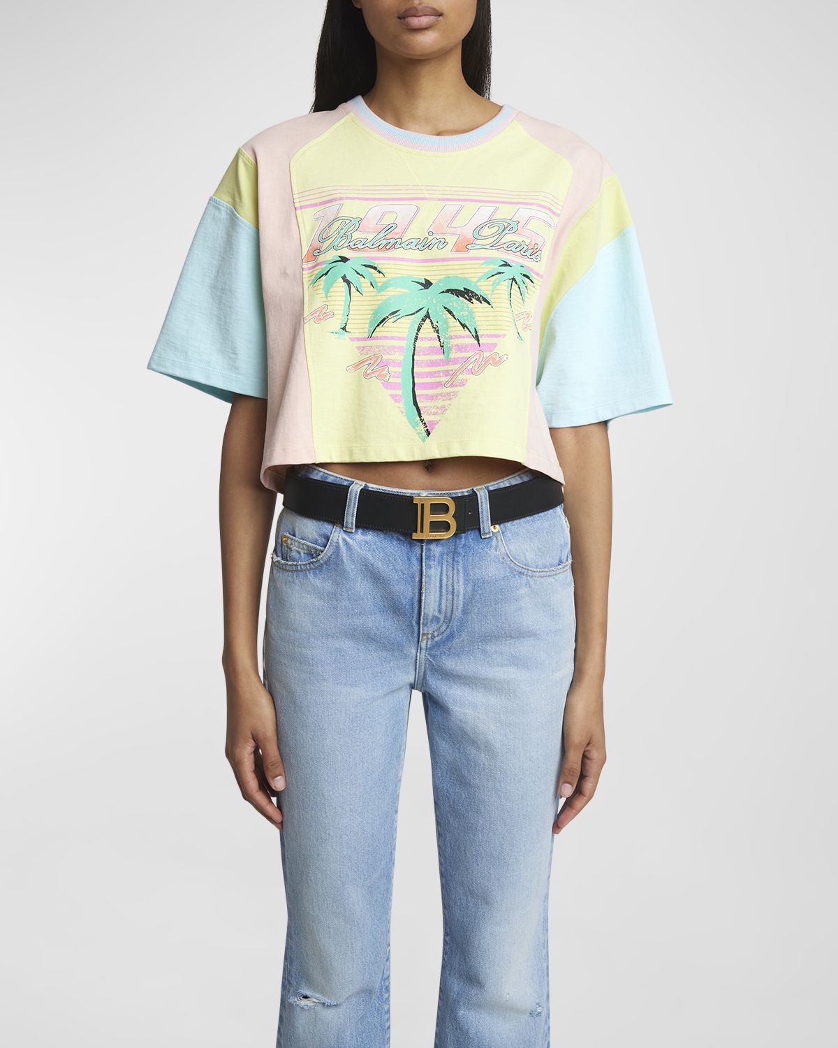 Balmain Monogram Buckled Leather B-Belt