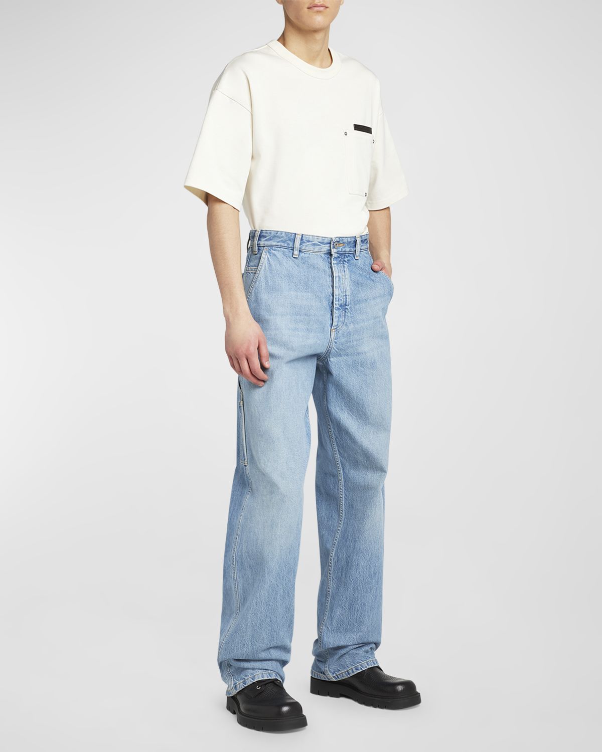 Bottega Veneta Men 's New Eco Wash Denim Carpenter Pants