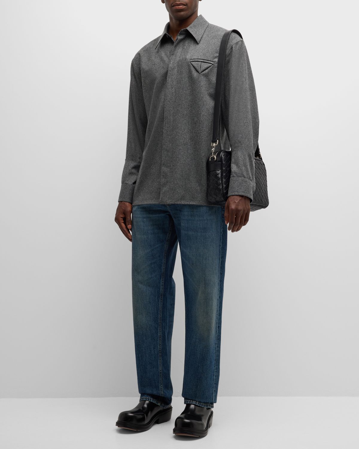 Bottega Veneta Men 's Light Flannel Sport Shirt