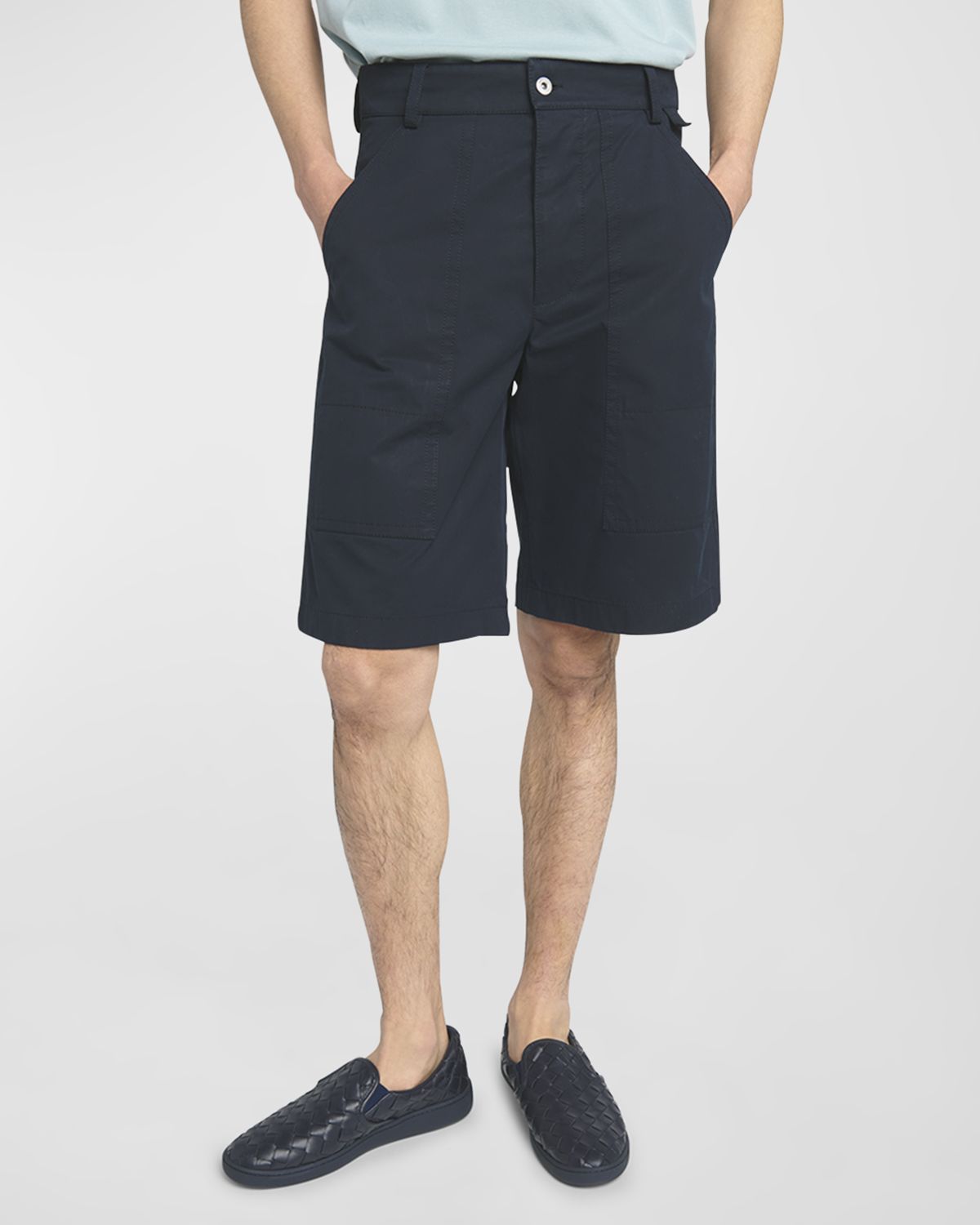 Bottega Veneta Men 's Light Cotton Twill Shorts