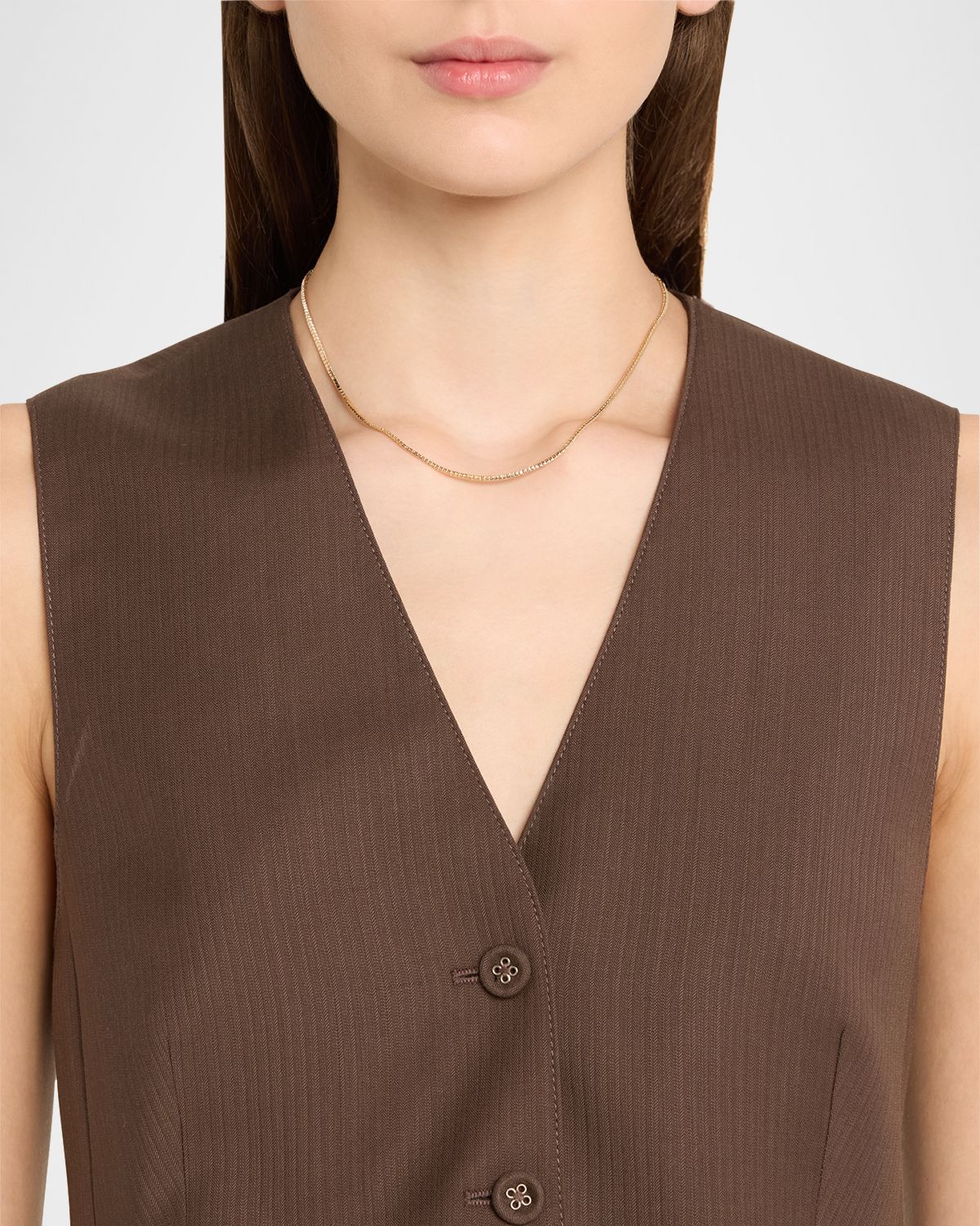 LANA 14K Yellow Gold Skinny Tennis Necklace