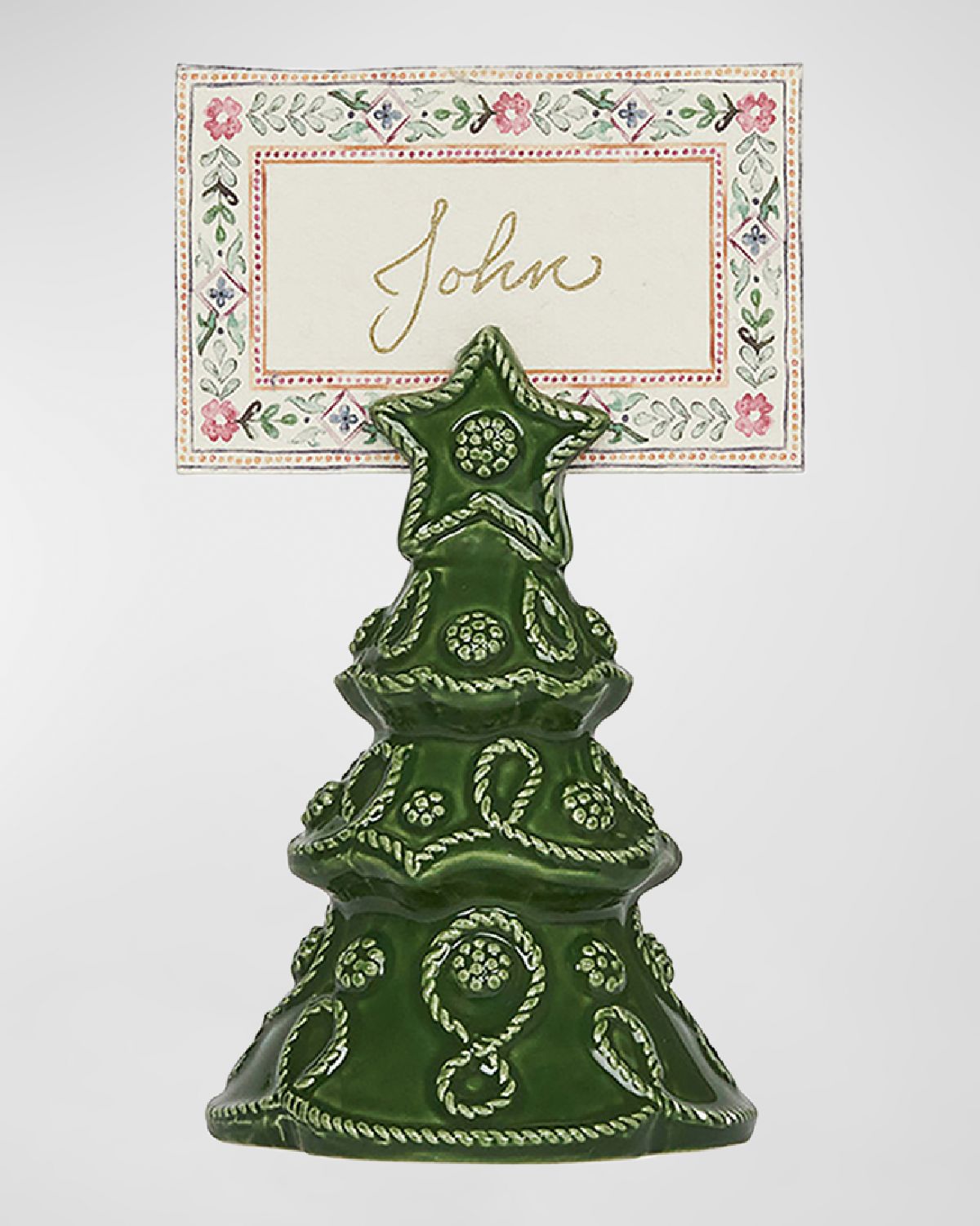 Juliska Berry and Thread North Pole Tree Place Card Holder, Set of 4 Green