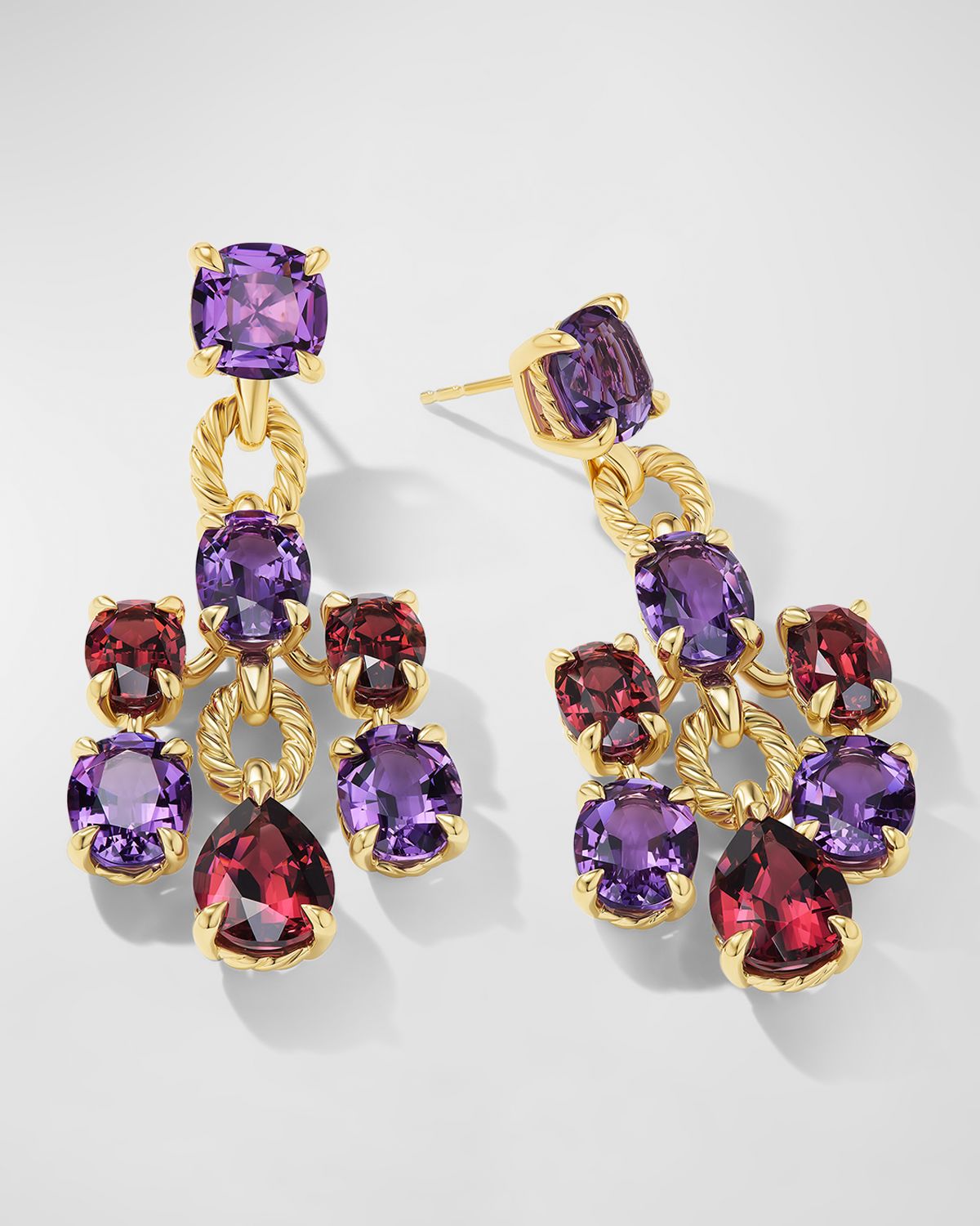 David Yurman Marbella Statement Earrings with Gemstones in 18K Gold, 57mm
