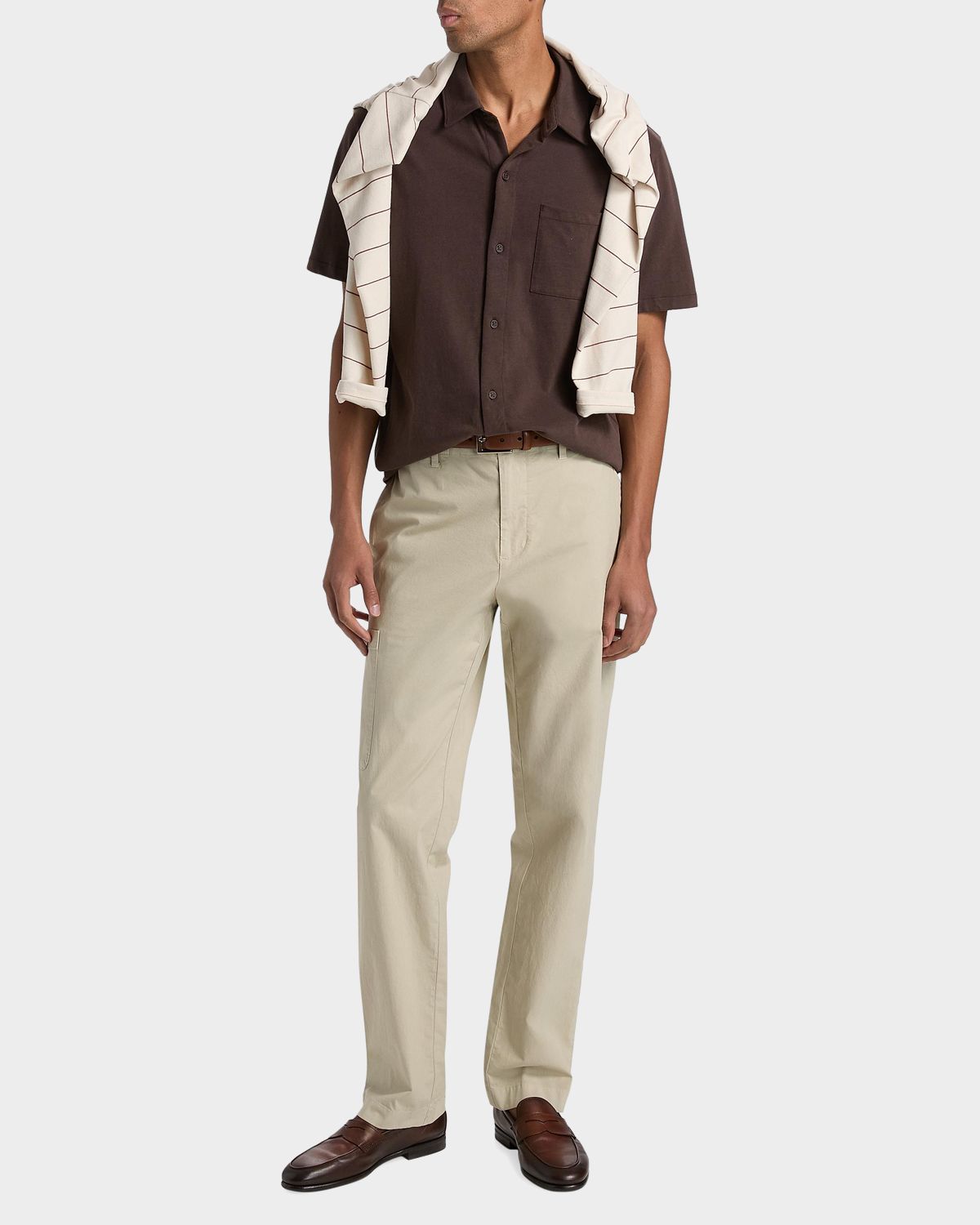 Vince Men 's Sueded Jersey Button-Down Shirt | Thumbnail 2 Vince Men 's Sueded Jersey Button-Down Shirt | Thumbnail 2