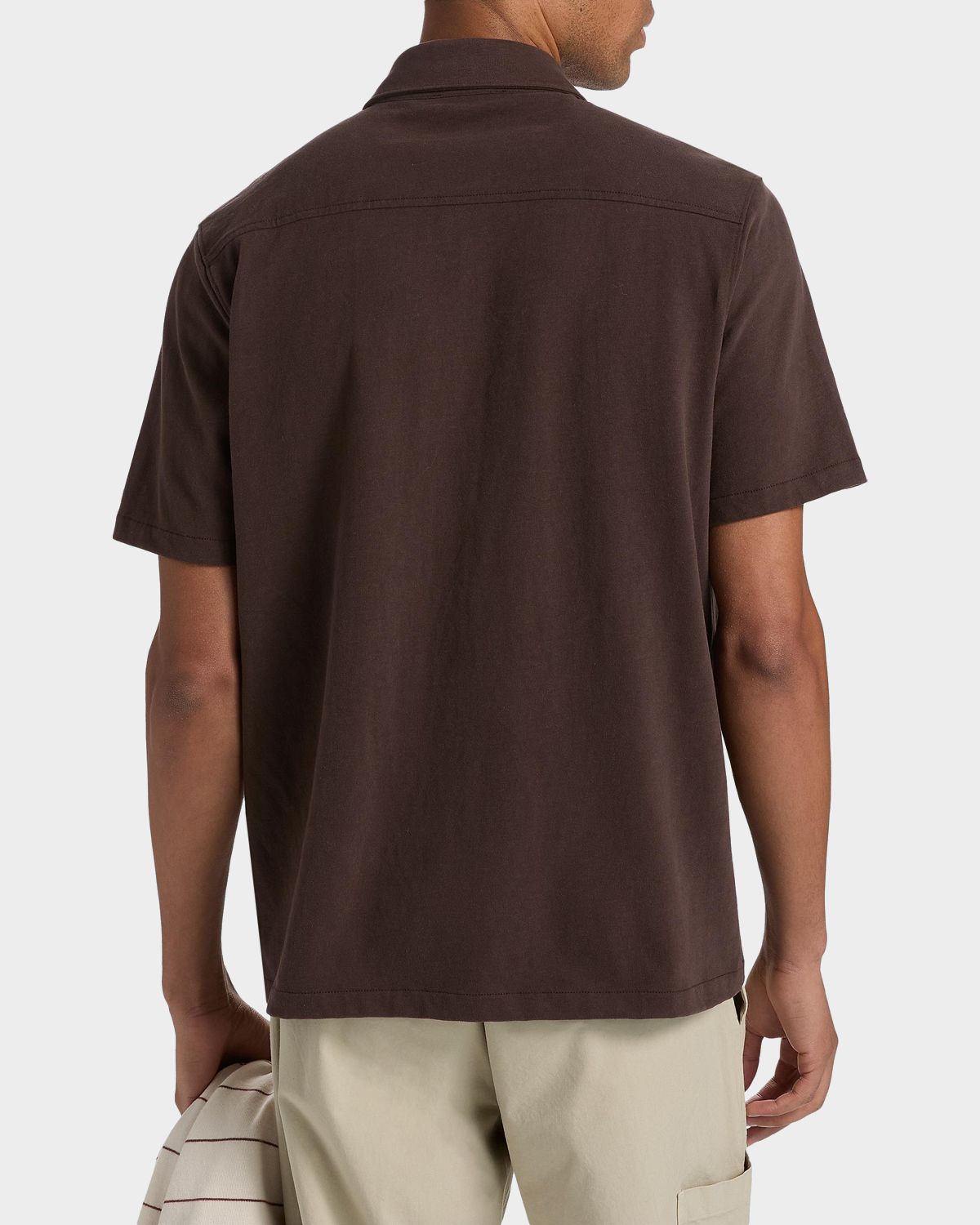 Vince Men 's Sueded Jersey Button-Down Shirt | Thumbnail 3 Vince Men 's Sueded Jersey Button-Down Shirt | Thumbnail 3