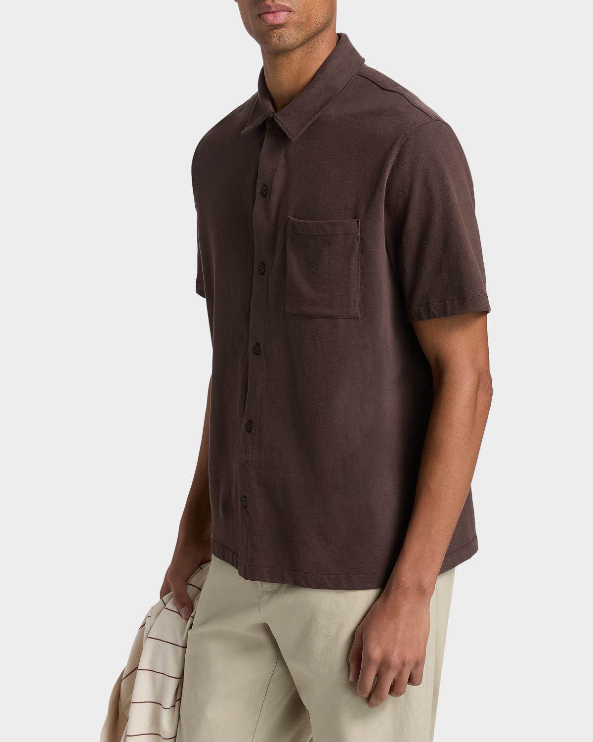 Vince Men 's Sueded Jersey Button-Down Shirt | Thumbnail 7 Vince Men 's Sueded Jersey Button-Down Shirt | Thumbnail 7
