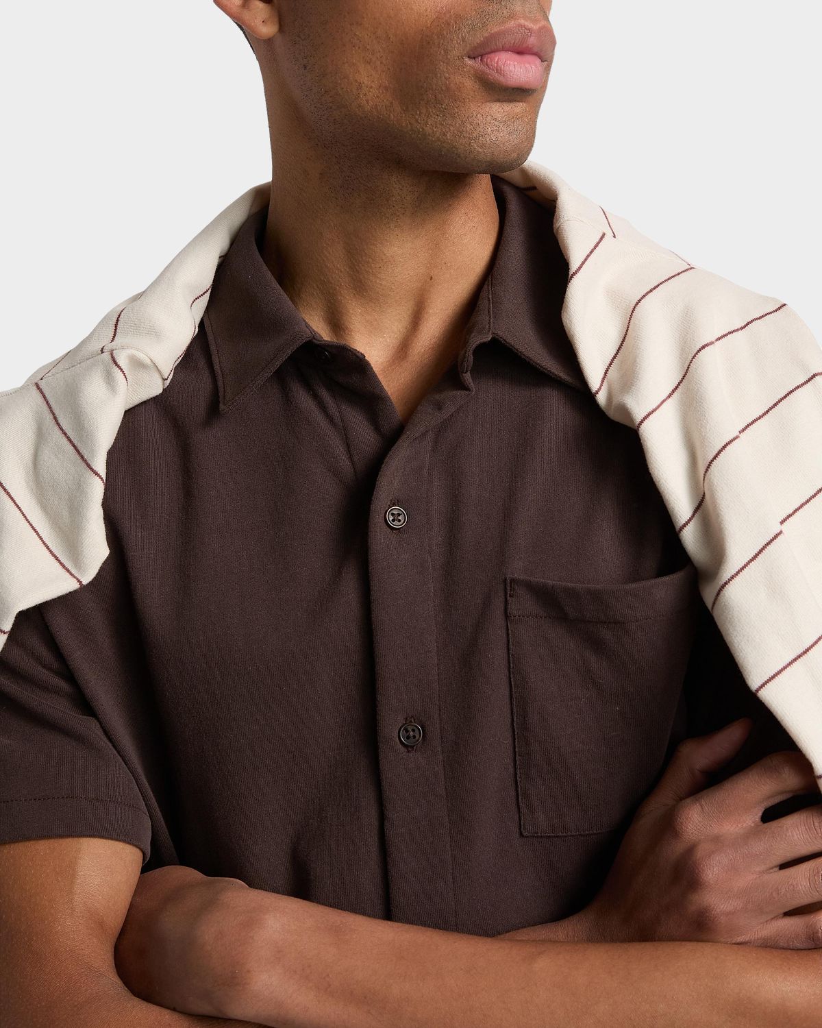 Vince Men 's Sueded Jersey Button-Down Shirt | Thumbnail 5 Vince Men 's Sueded Jersey Button-Down Shirt | Thumbnail 5