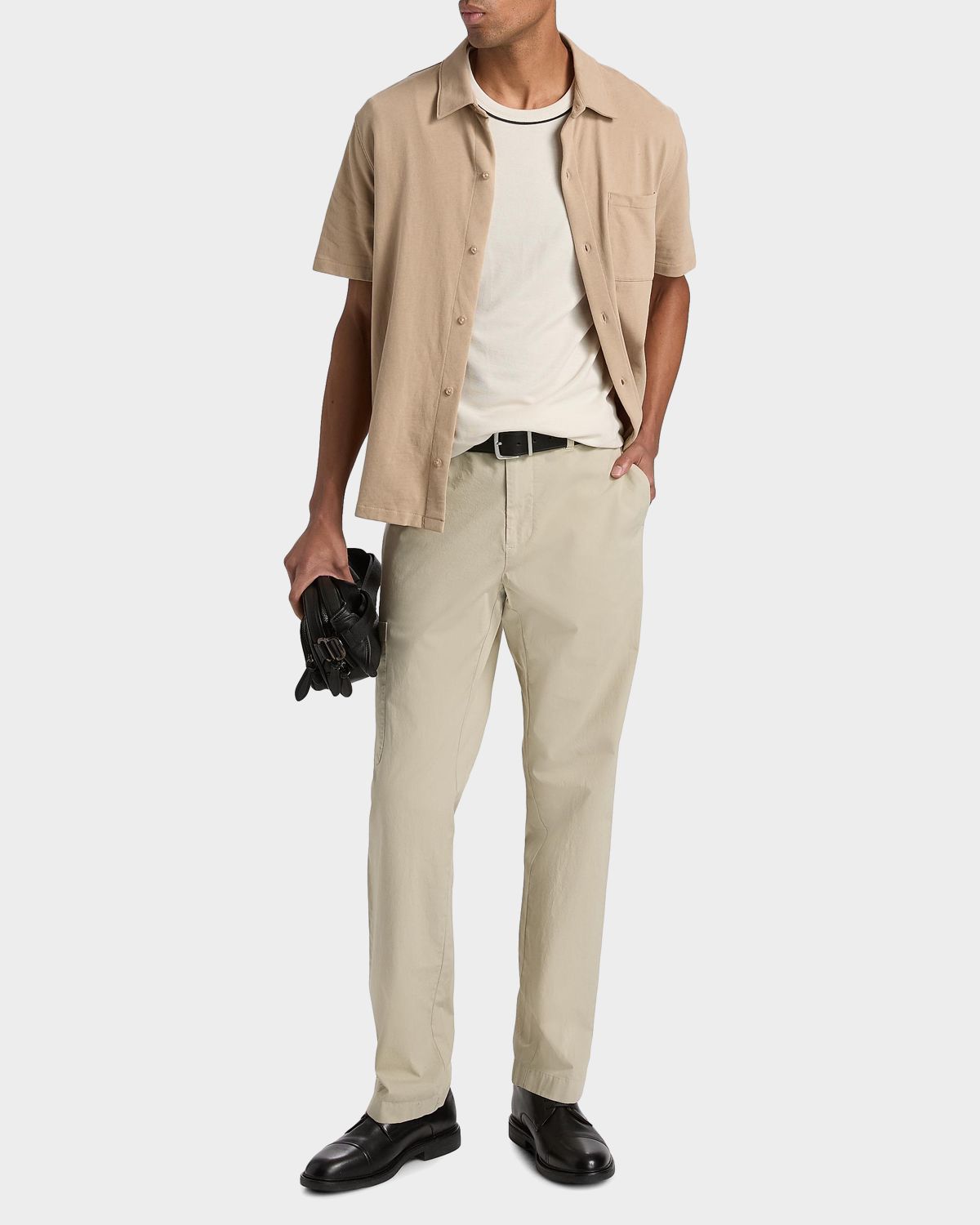 Vince Men 's Sueded Jersey Button-Down Shirt | Thumbnail 2 Vince Men 's Sueded Jersey Button-Down Shirt | Thumbnail 2