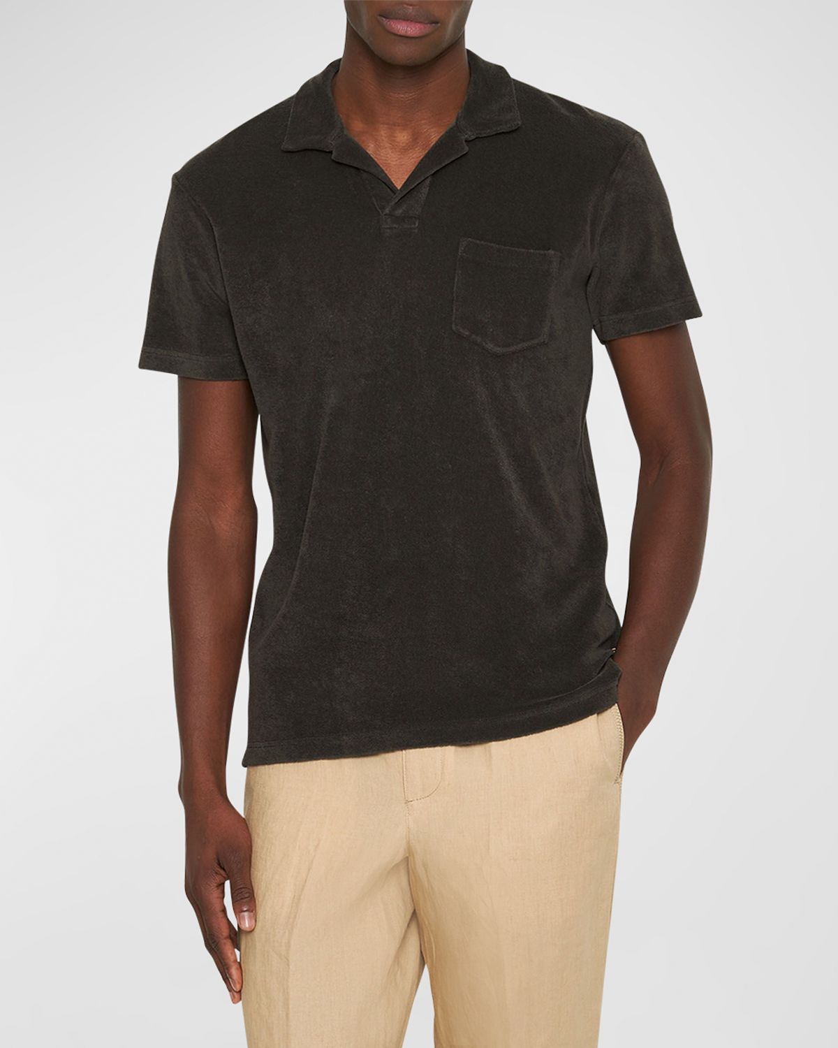 Orlebar Brown Men 's Organic Cotton Terry Short-Sleeve Polo Shirt