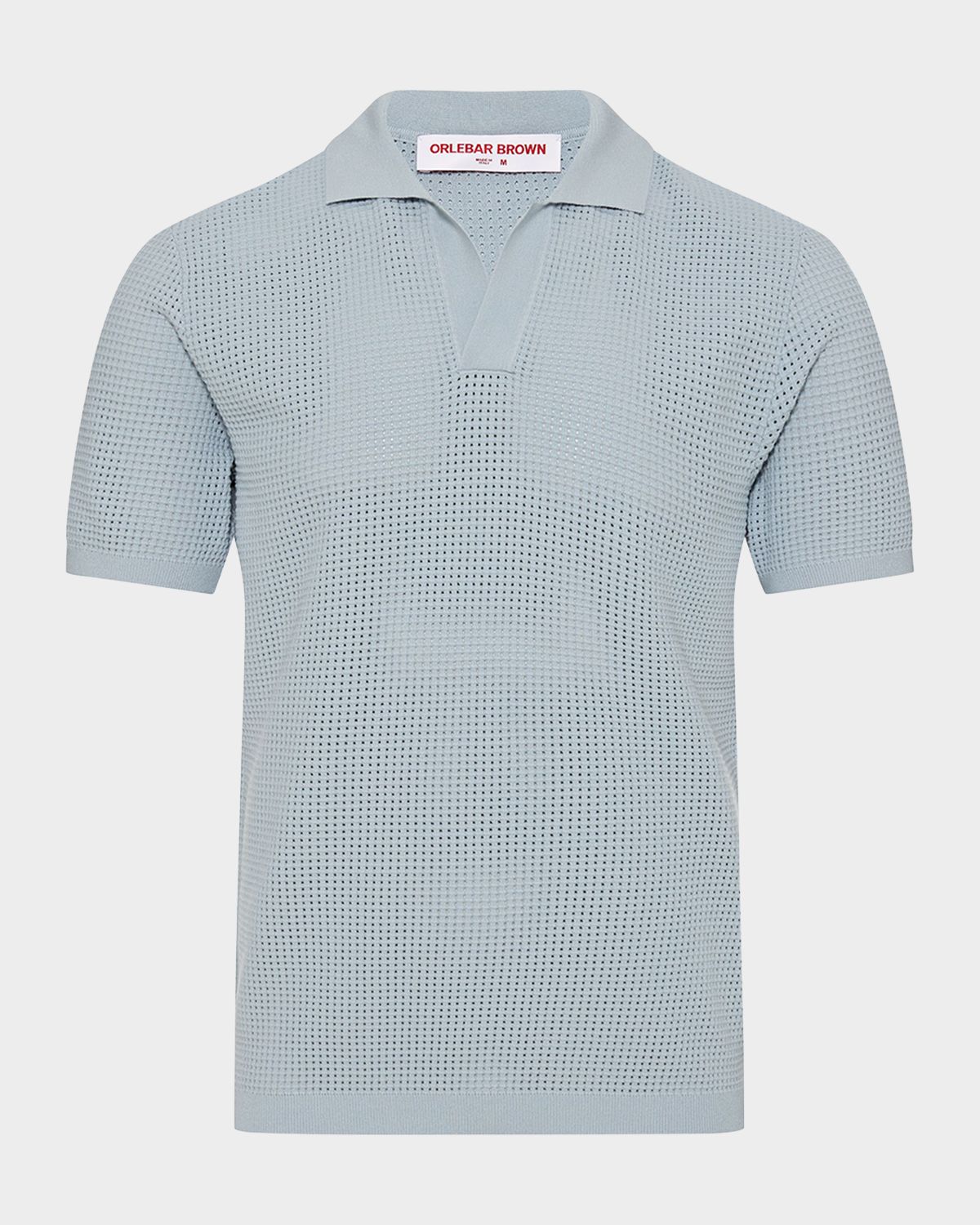Orlebar Brown Men 's Roddy Waffle Mesh Stitch Short-Sleeve Polo Shirt