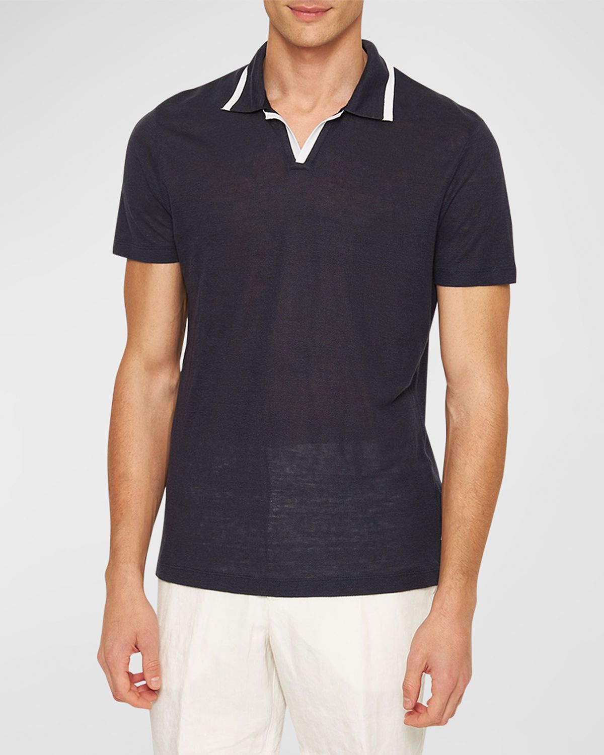 Orlebar Brown Men 's Felix Linen Pique Polo Shirt