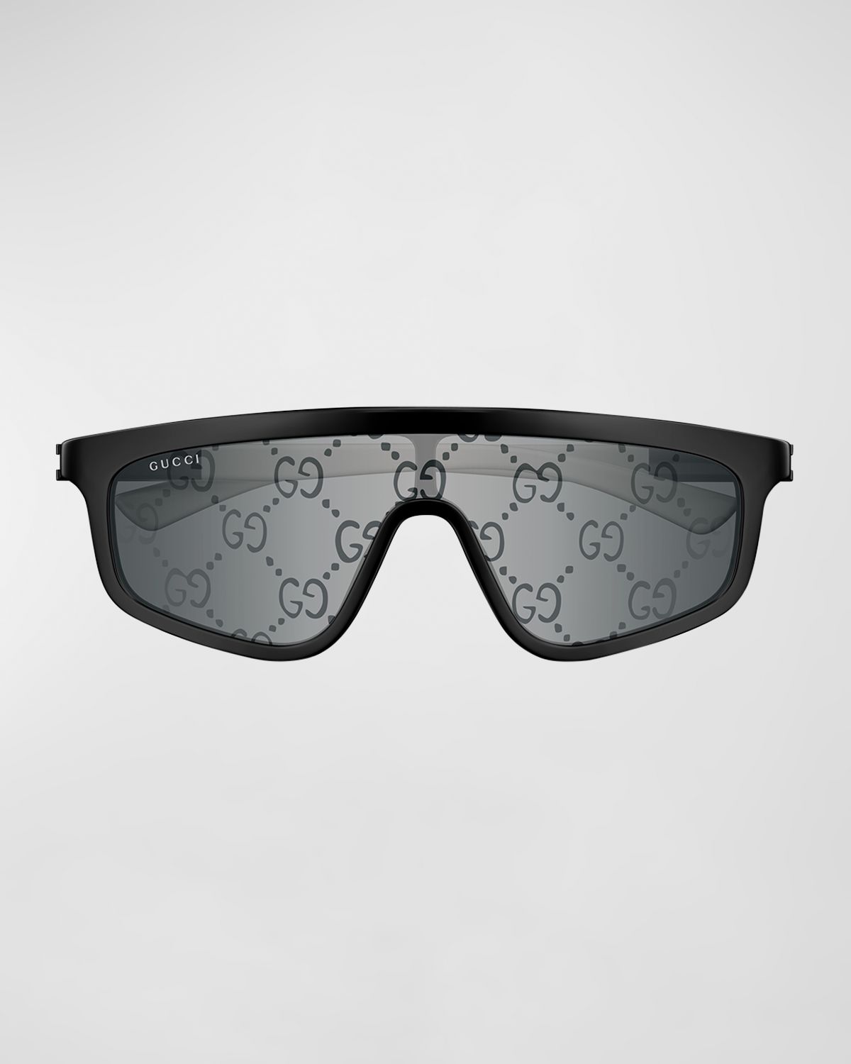Gucci Men 's GG Monogram Shield Sunglasses