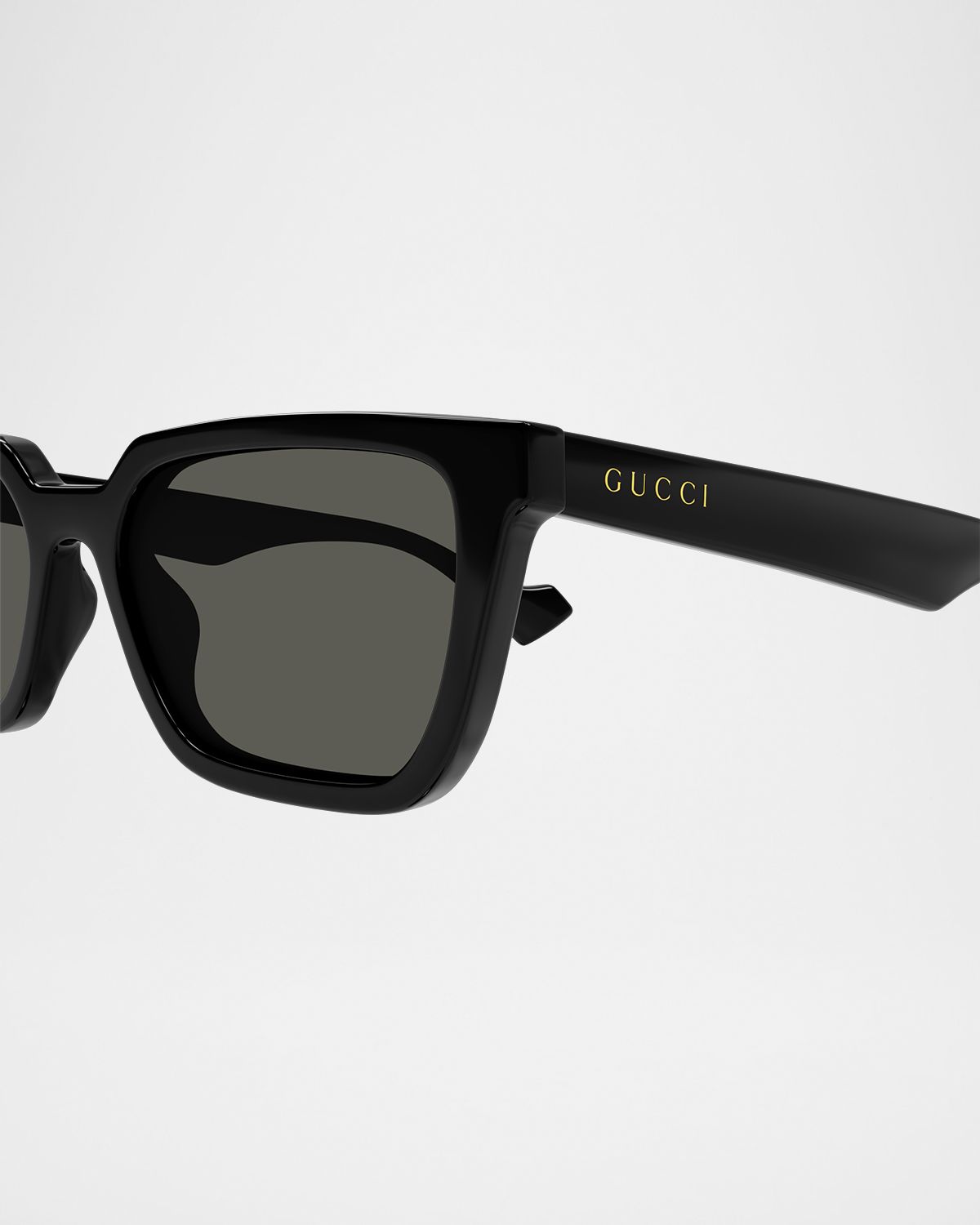 Gucci Men 's Rectangle Plastic Sunglasses with Logo Detail