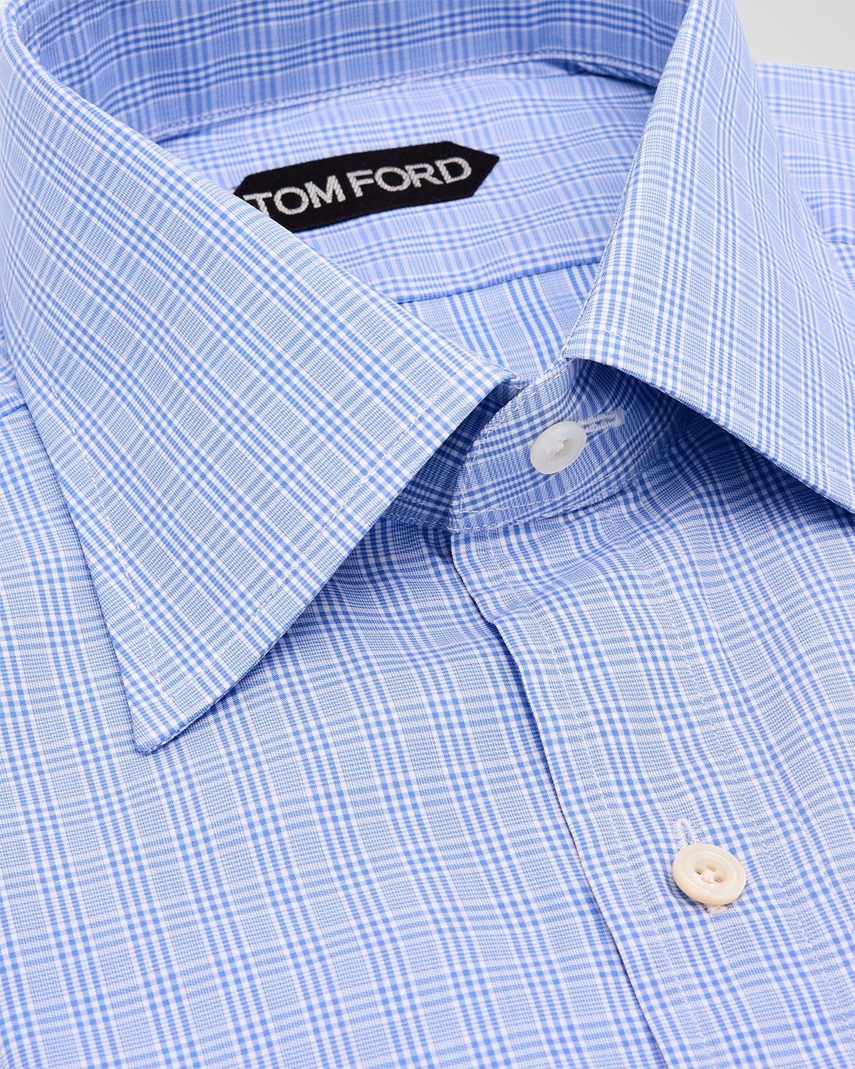 TOM FORD Men 's Twill Check Slim-Fit Dress Shirt
