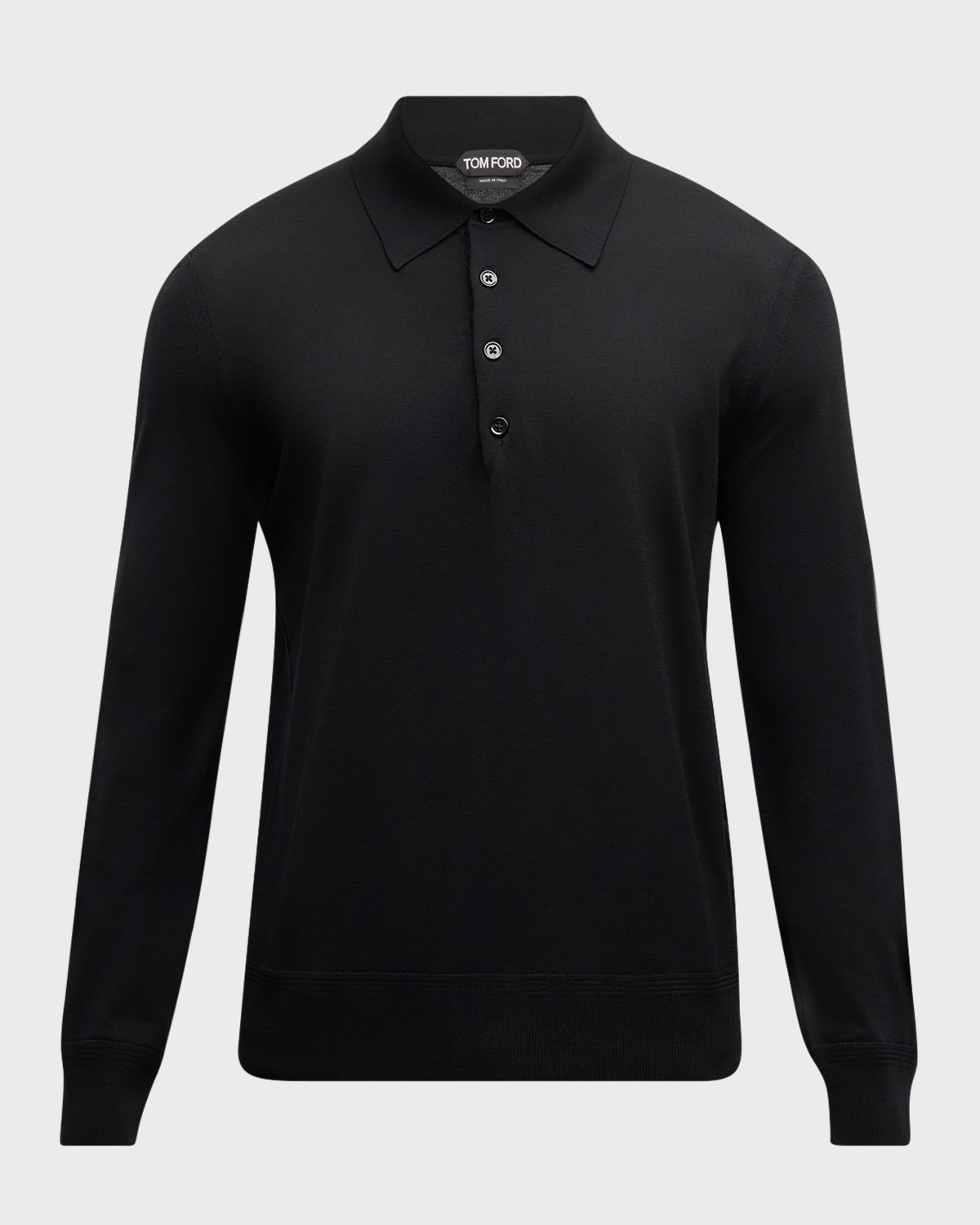 TOM FORD Men 's Fine-Gauge Wool Polo Sweater