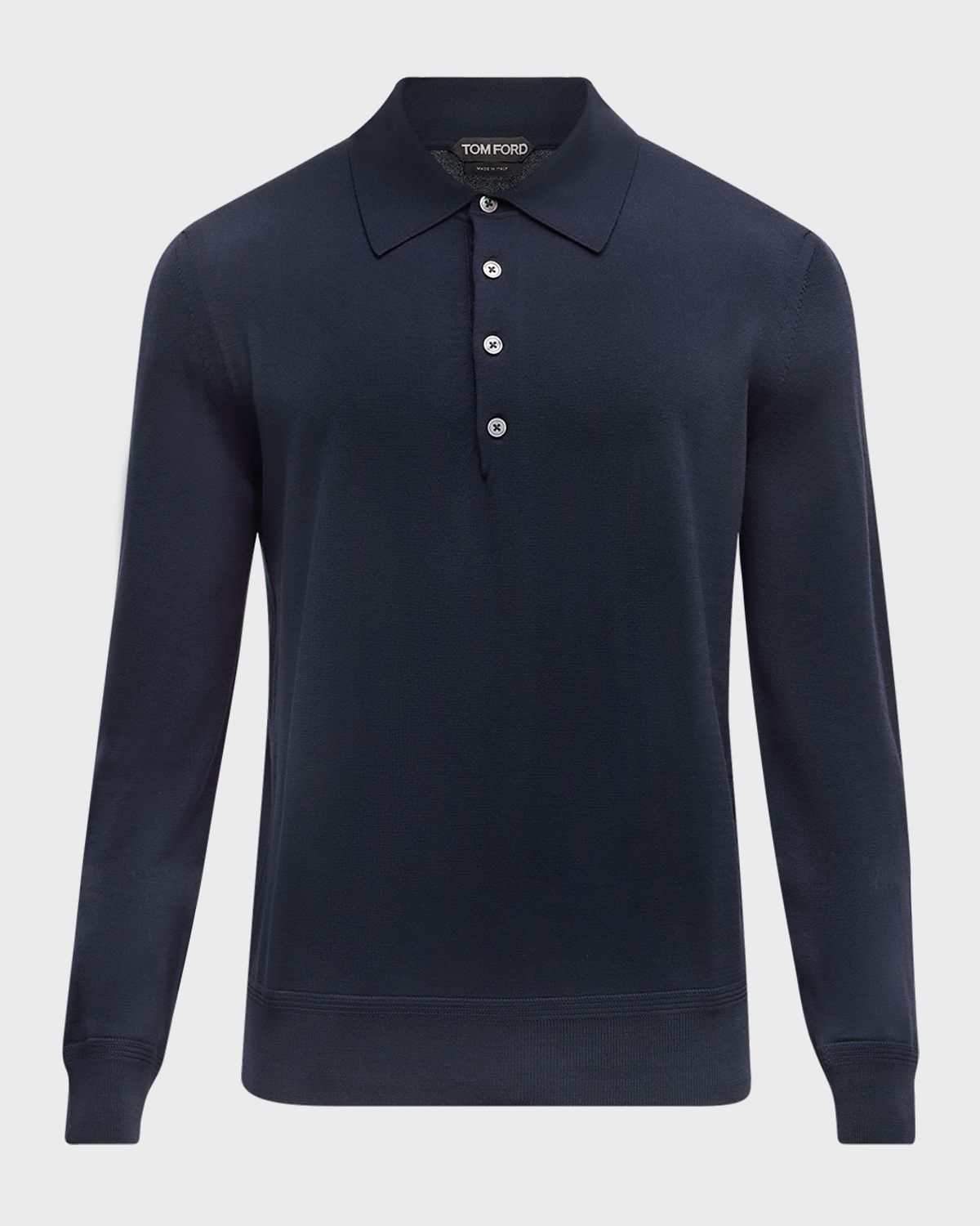 TOM FORD Men 's Fine-Gauge Wool Polo Sweater | Thumbnail 8